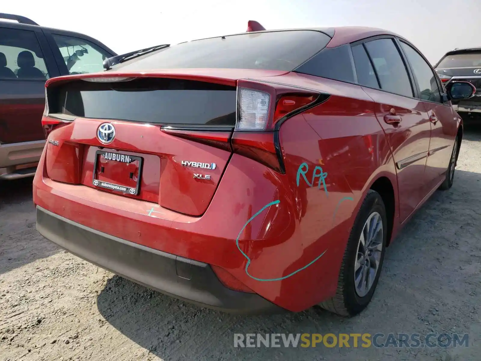 4 Photograph of a damaged car JTDKARFU0L3119755 TOYOTA PRIUS 2020