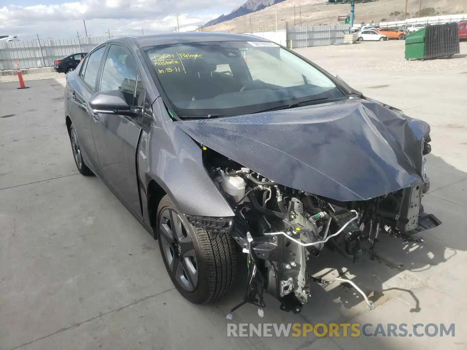1 Photograph of a damaged car JTDKARFU0L3124017 TOYOTA PRIUS 2020