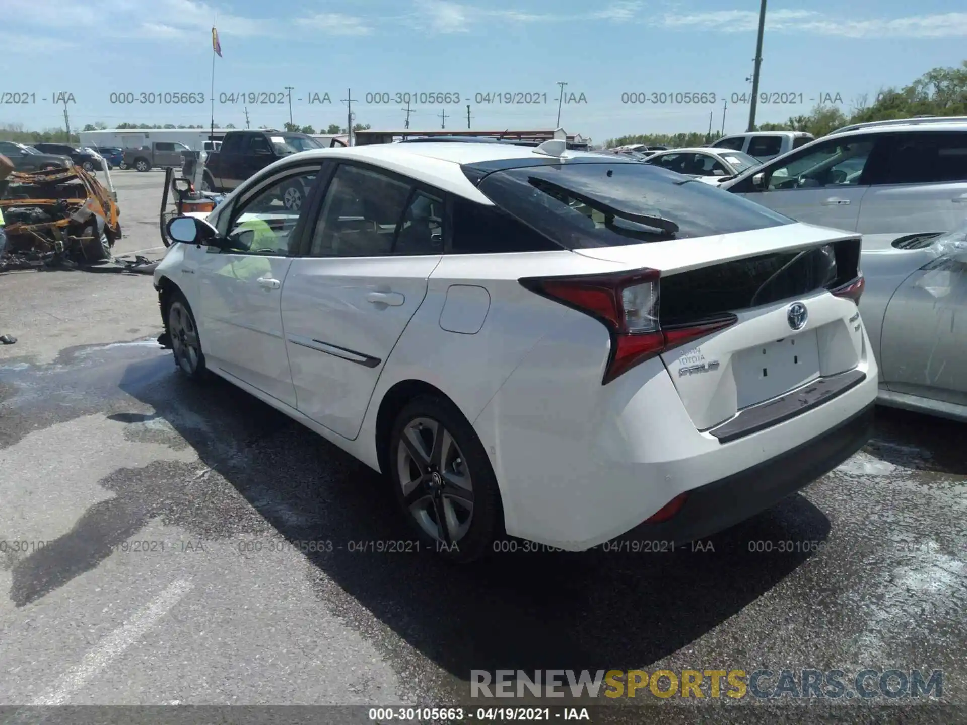 3 Photograph of a damaged car JTDKARFU0L3126267 TOYOTA PRIUS 2020