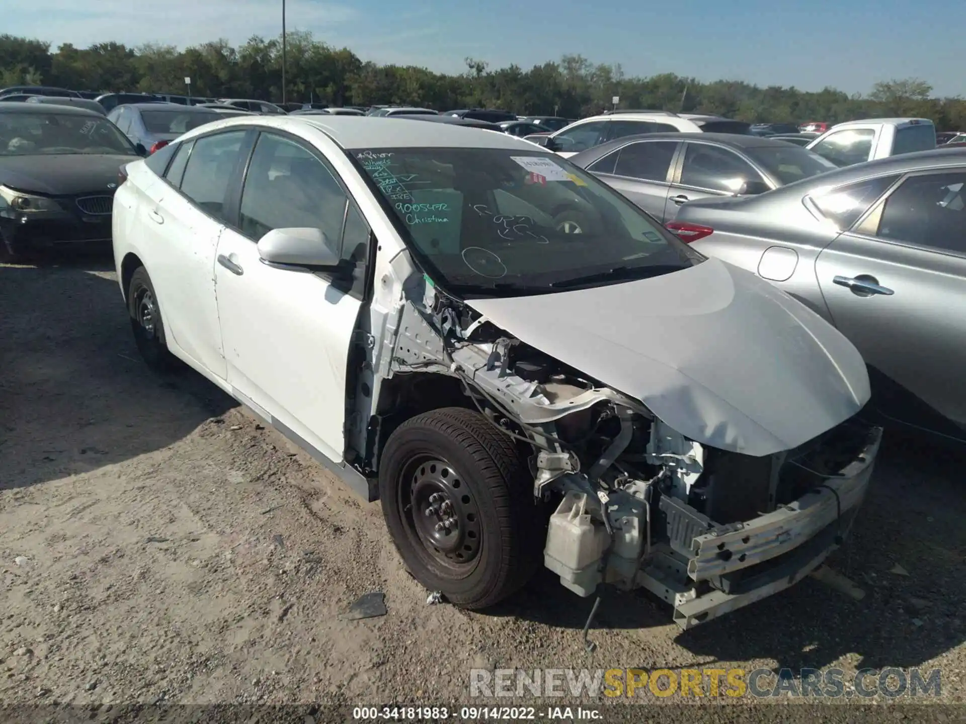 1 Photograph of a damaged car JTDKARFU1L3103273 TOYOTA PRIUS 2020