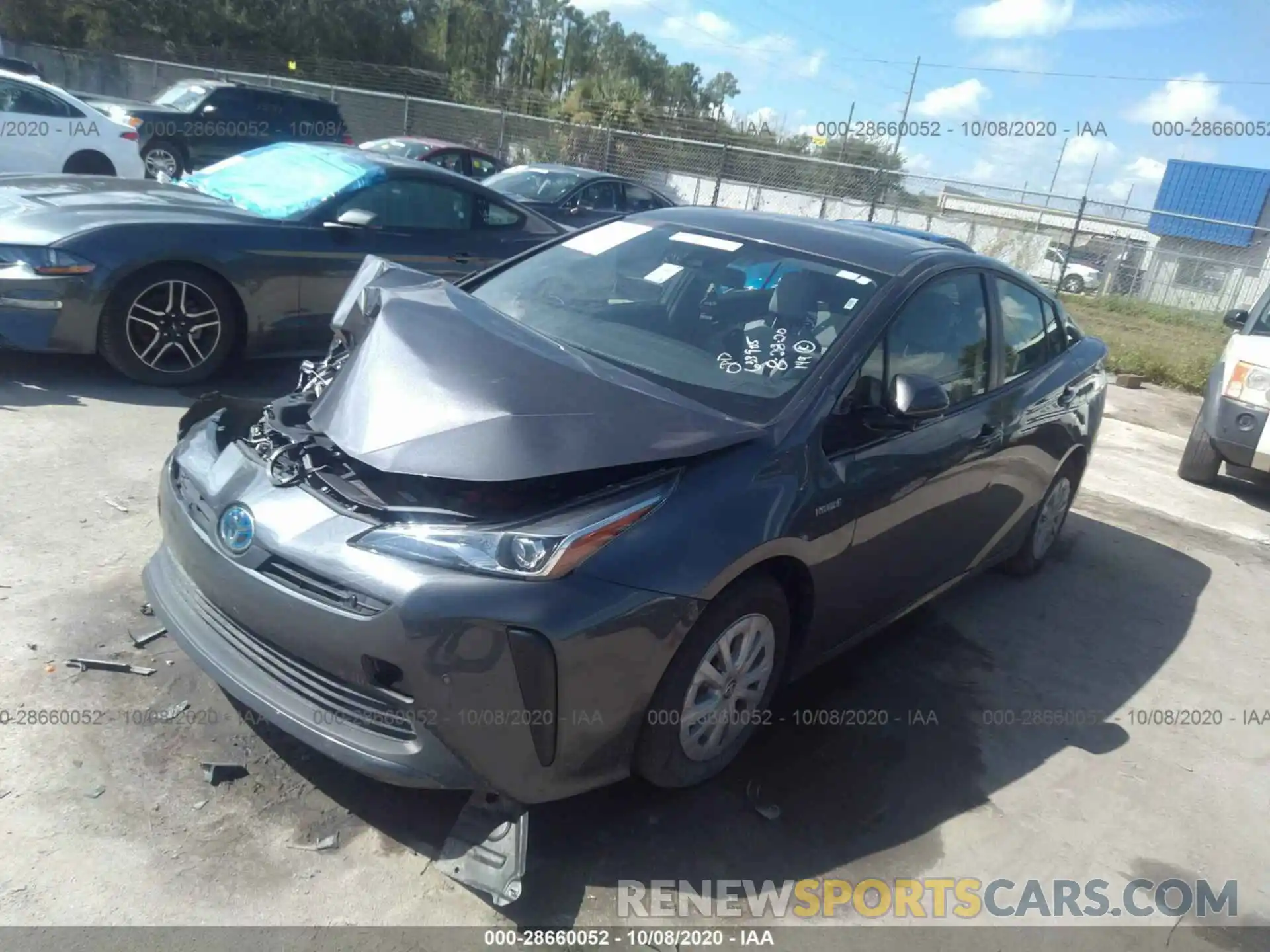 2 Photograph of a damaged car JTDKARFU1L3104844 TOYOTA PRIUS 2020