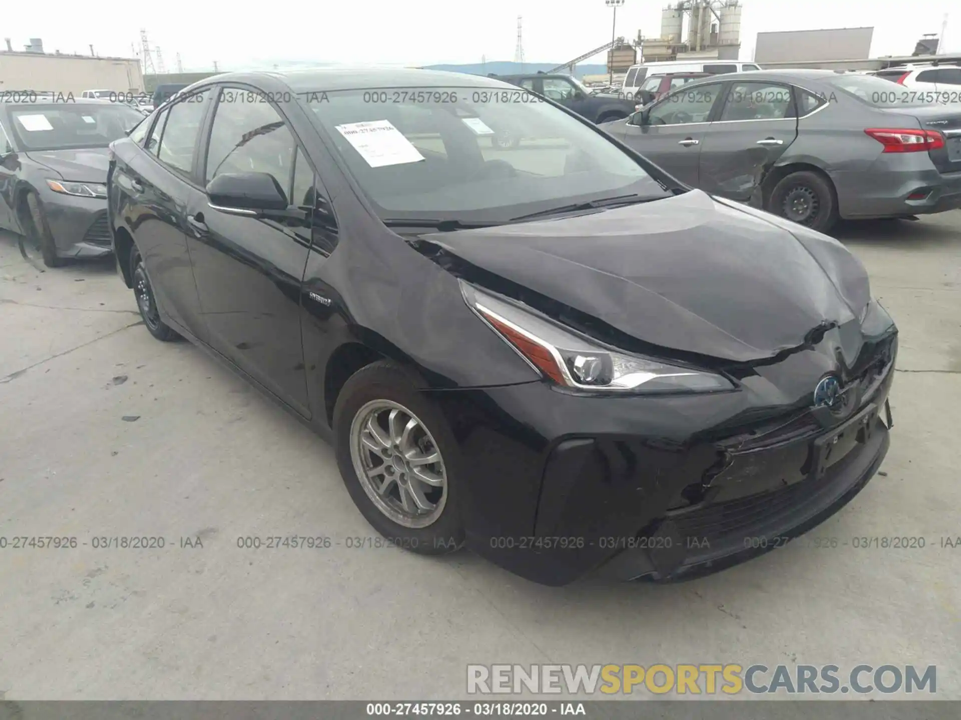 1 Photograph of a damaged car JTDKARFU1L3106352 TOYOTA PRIUS 2020