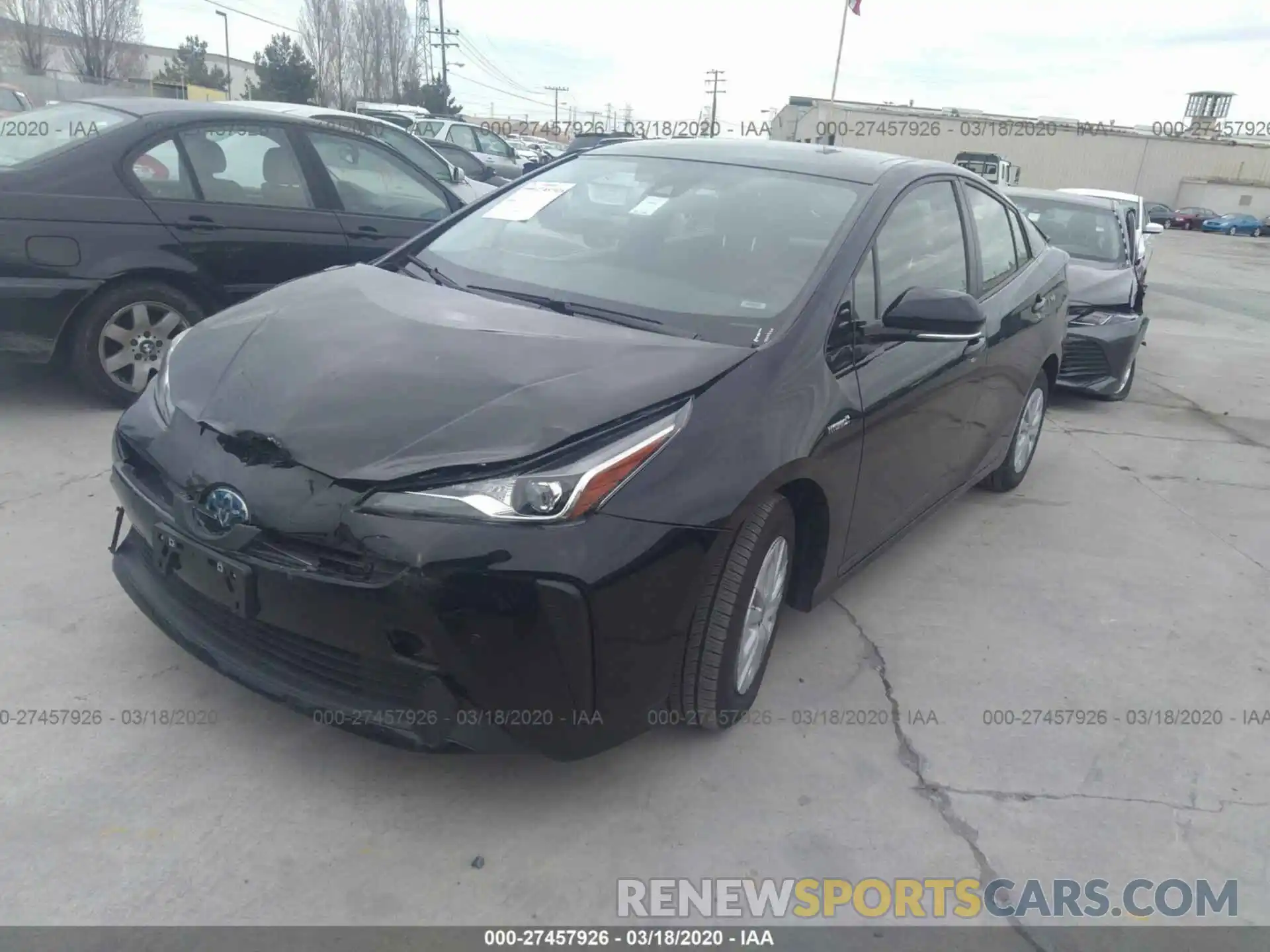 2 Photograph of a damaged car JTDKARFU1L3106352 TOYOTA PRIUS 2020