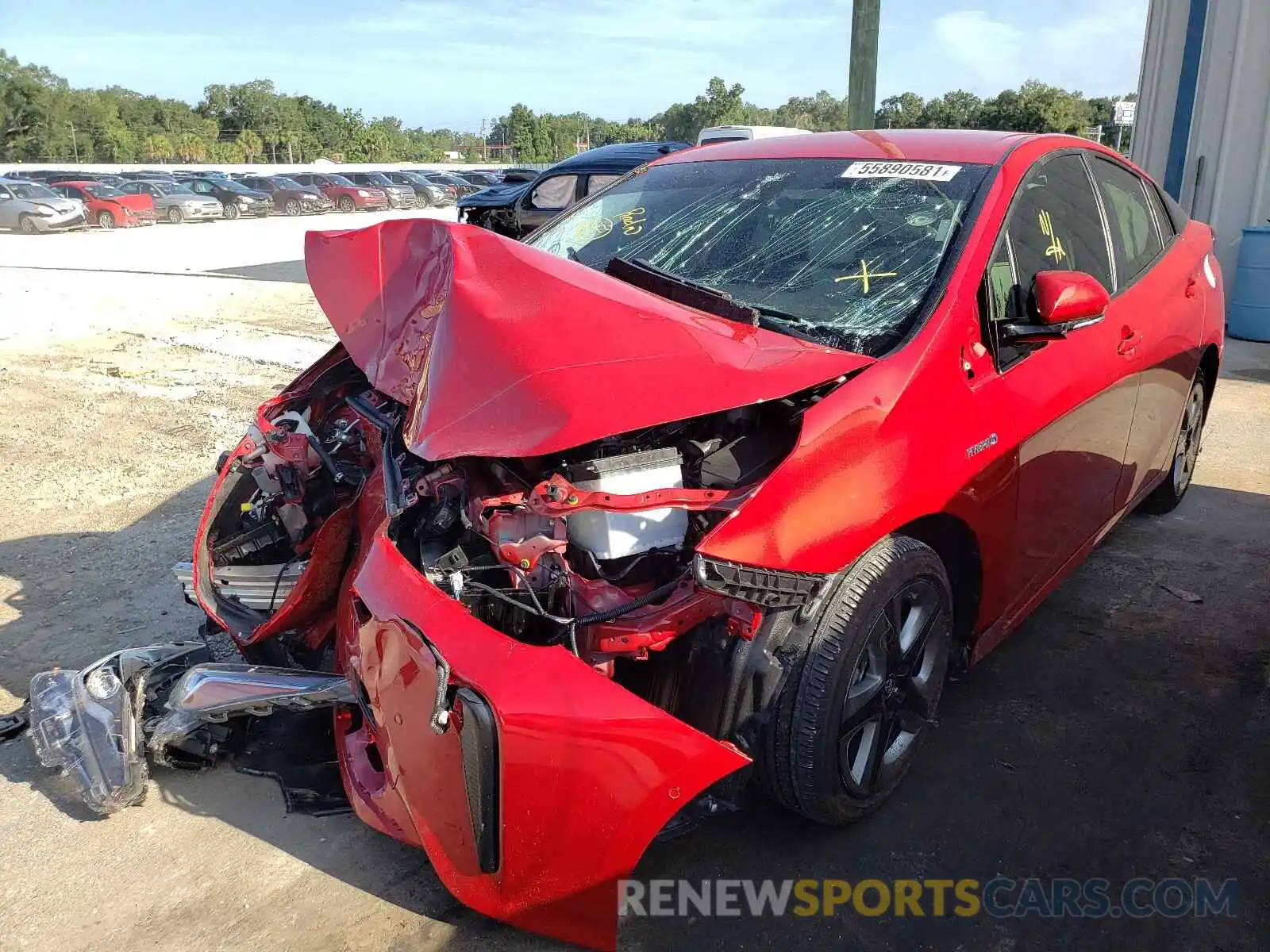 2 Photograph of a damaged car JTDKARFU1L3107310 TOYOTA PRIUS 2020