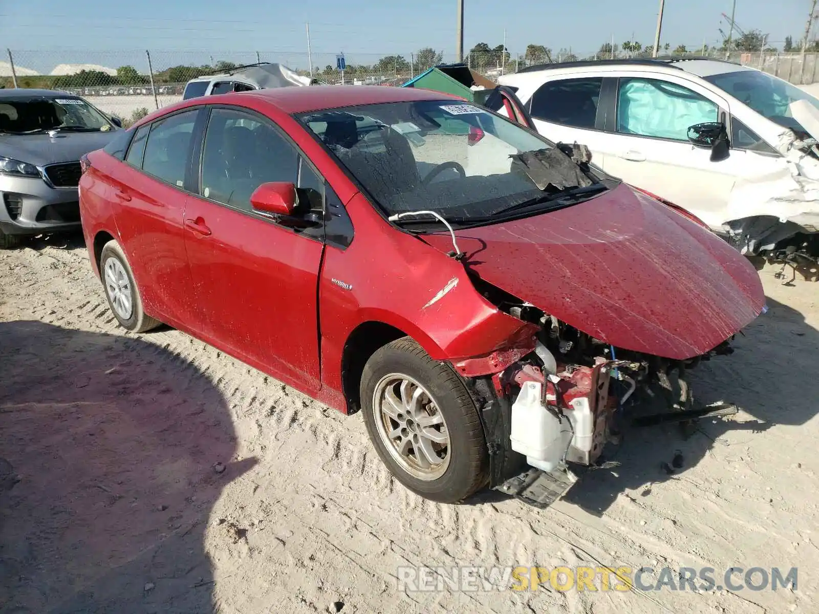 1 Photograph of a damaged car JTDKARFU1L3109378 TOYOTA PRIUS 2020