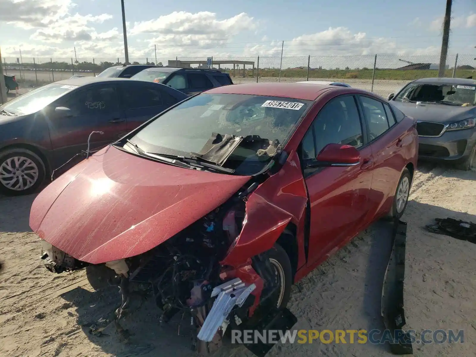 2 Photograph of a damaged car JTDKARFU1L3109378 TOYOTA PRIUS 2020