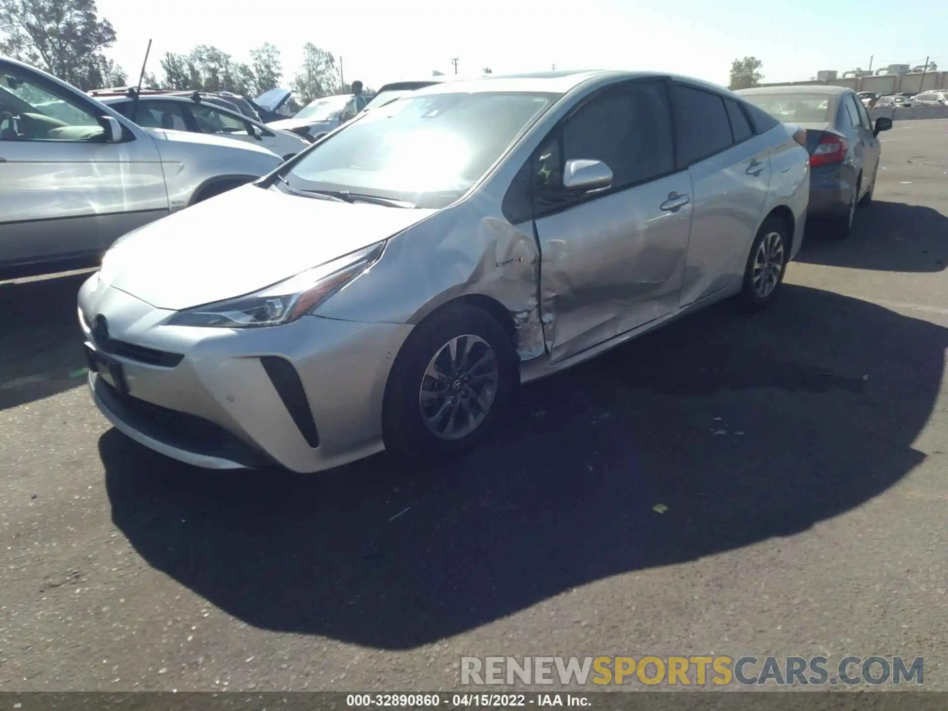 2 Photograph of a damaged car JTDKARFU1L3111390 TOYOTA PRIUS 2020