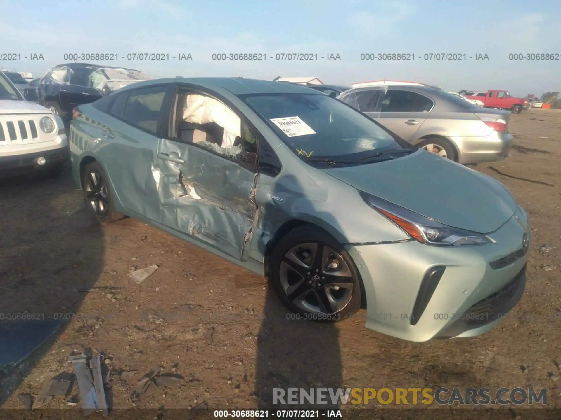 1 Photograph of a damaged car JTDKARFU1L3111440 TOYOTA PRIUS 2020