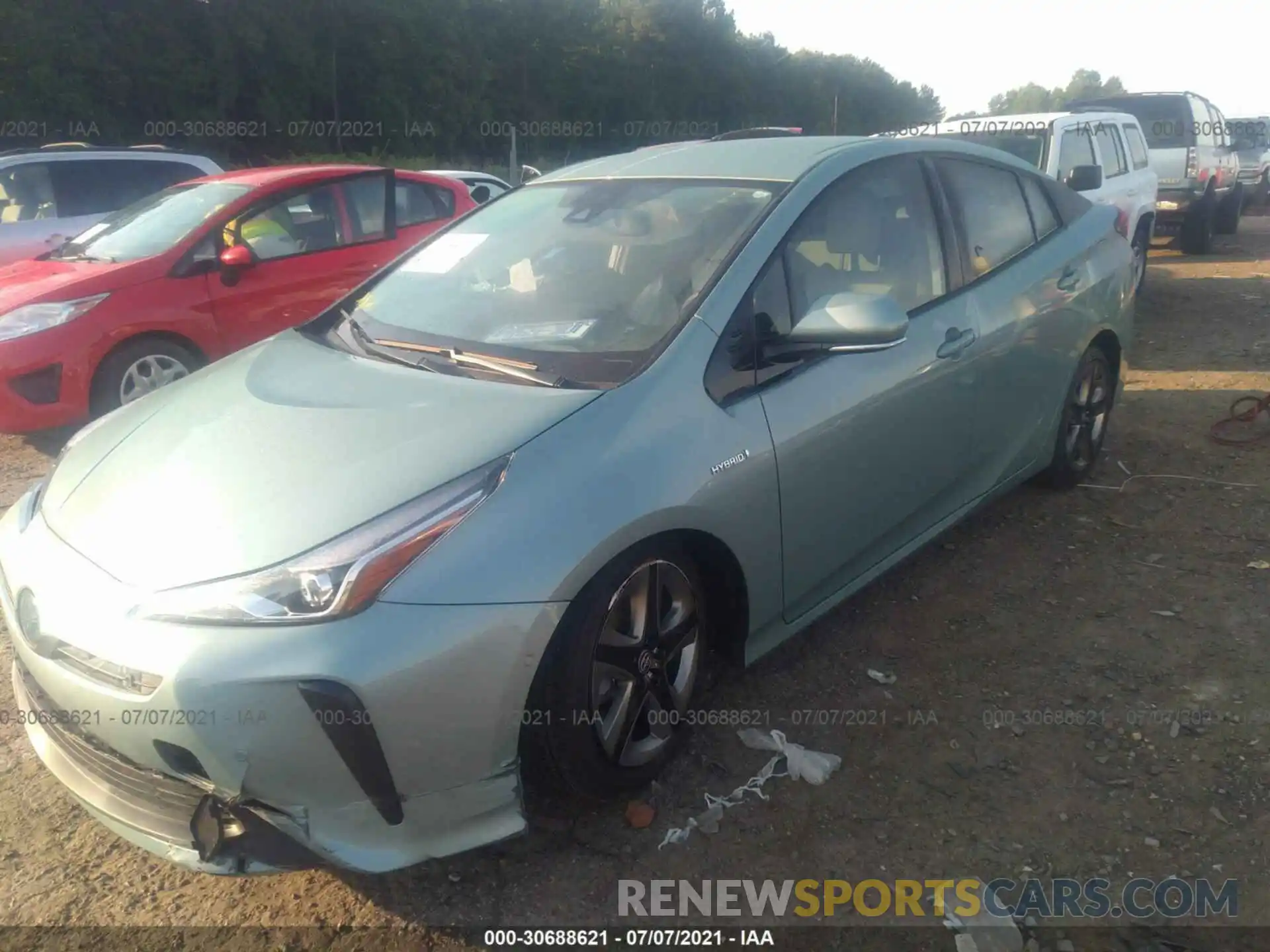 2 Photograph of a damaged car JTDKARFU1L3111440 TOYOTA PRIUS 2020