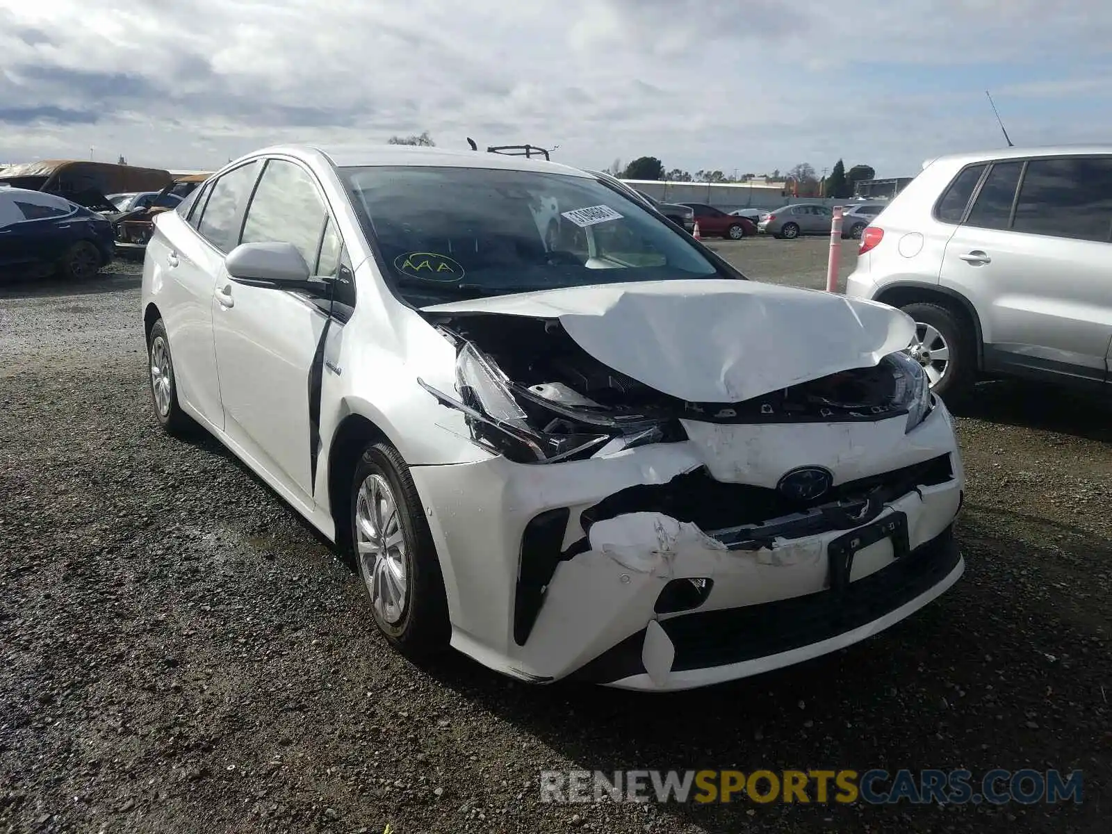 1 Photograph of a damaged car JTDKARFU1L3115620 TOYOTA PRIUS 2020