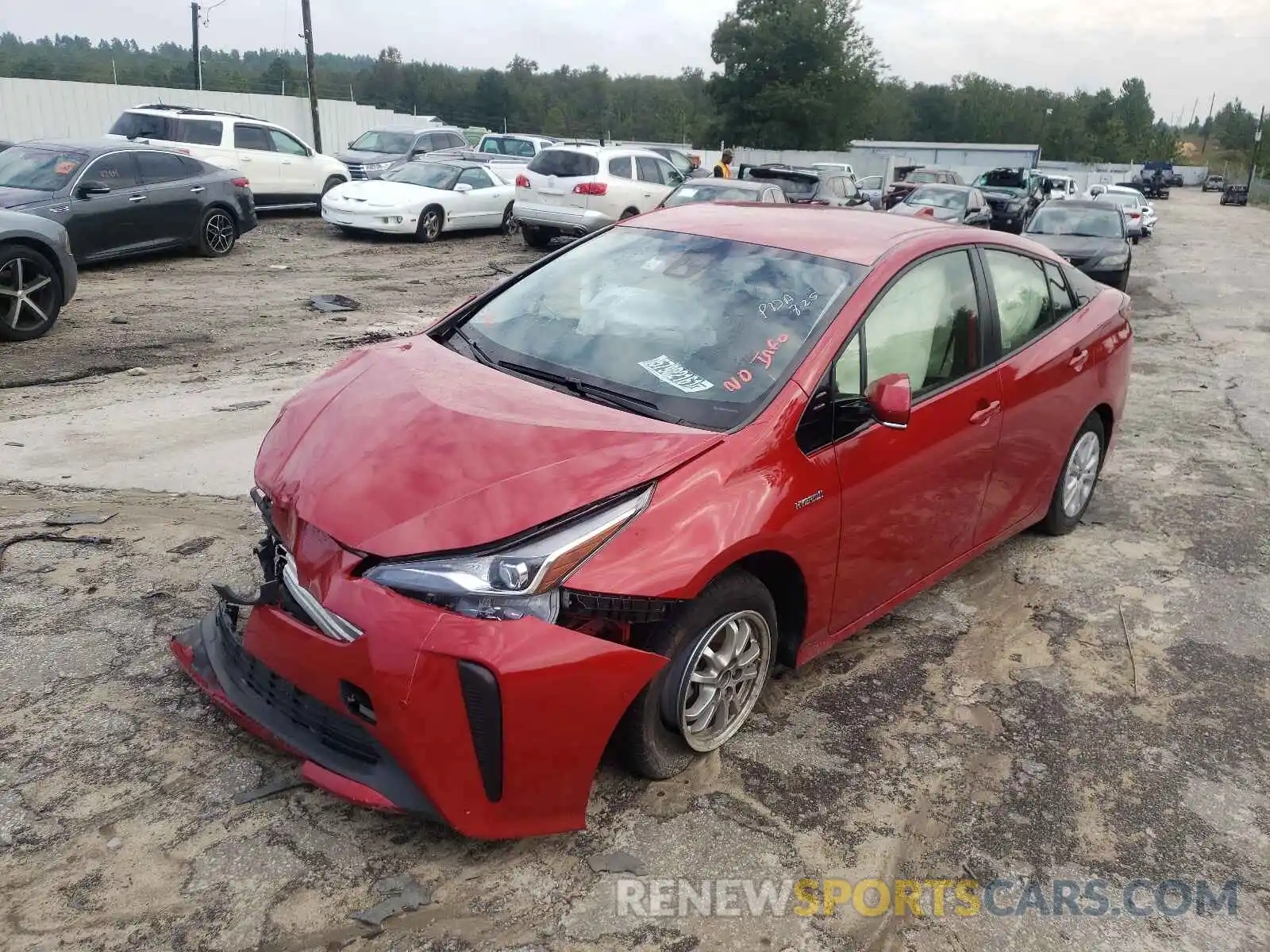 2 Photograph of a damaged car JTDKARFU1L3115665 TOYOTA PRIUS 2020