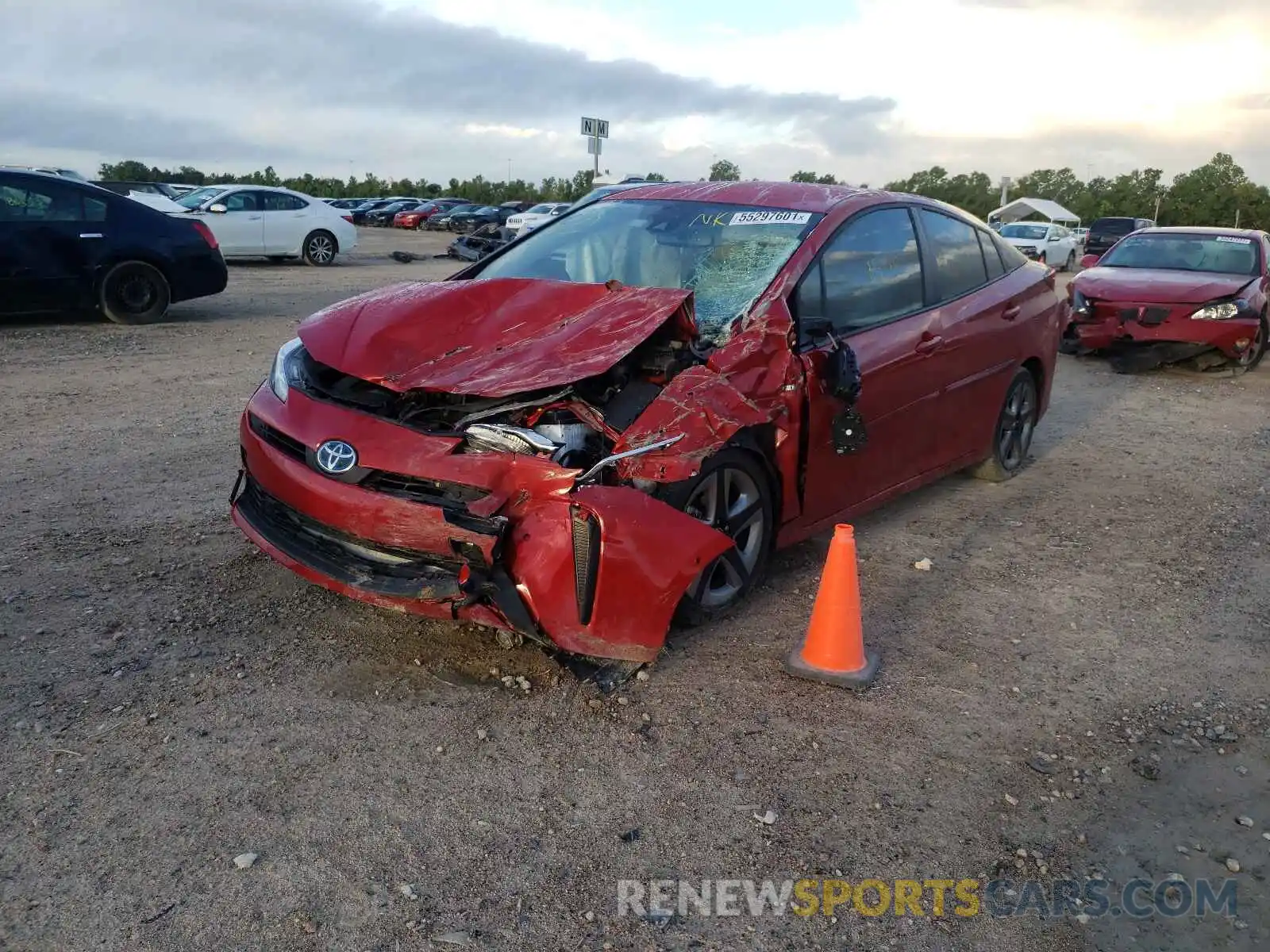 2 Photograph of a damaged car JTDKARFU1L3117027 TOYOTA PRIUS 2020