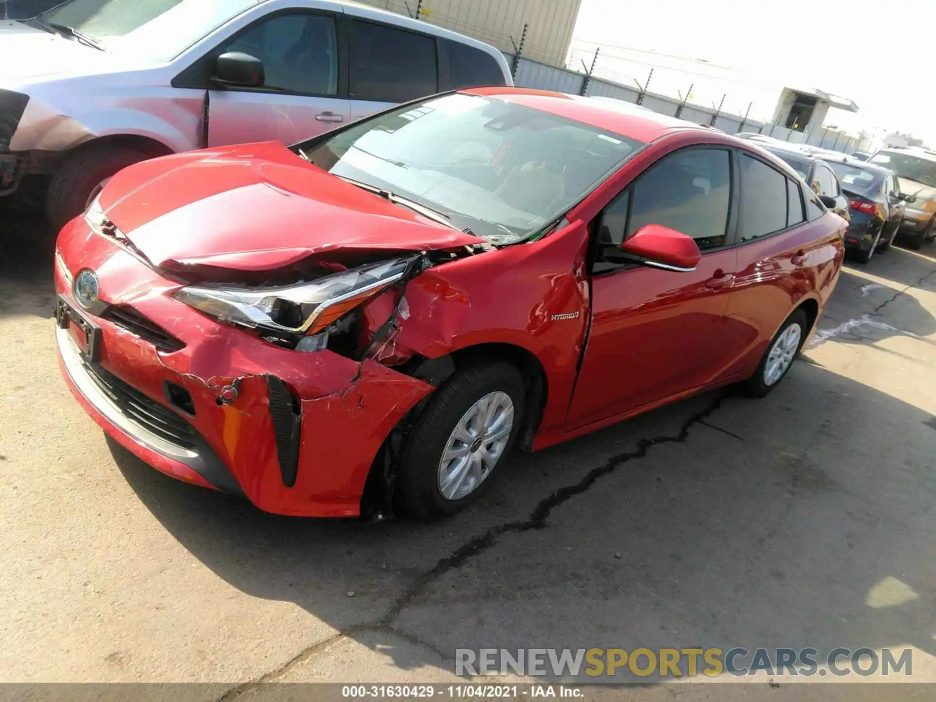 2 Photograph of a damaged car JTDKARFU1L3119232 TOYOTA PRIUS 2020