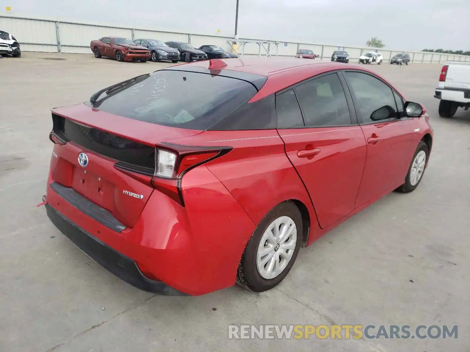 4 Photograph of a damaged car JTDKARFU1L3119554 TOYOTA PRIUS 2020