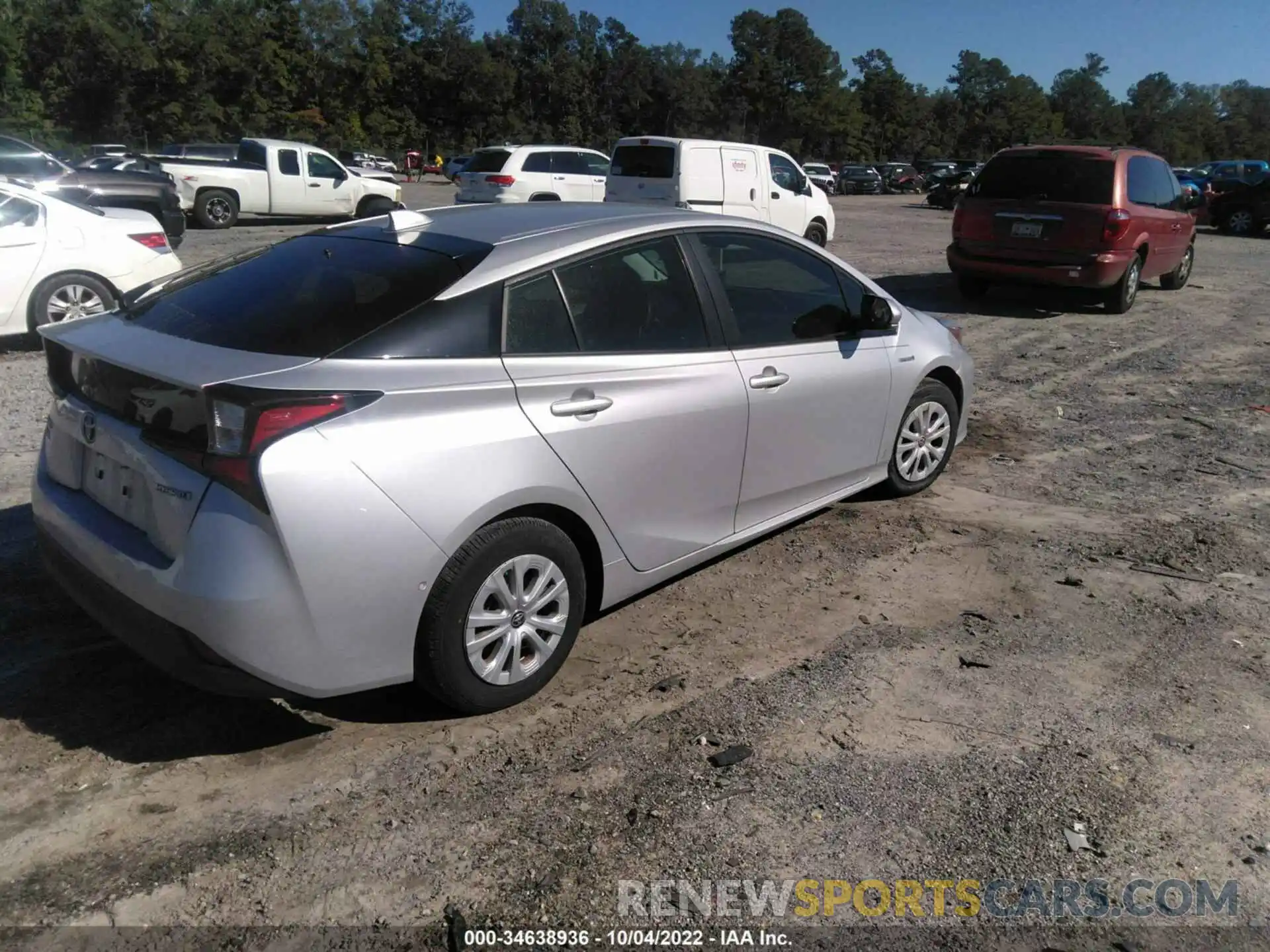 4 Photograph of a damaged car JTDKARFU1L3123734 TOYOTA PRIUS 2020