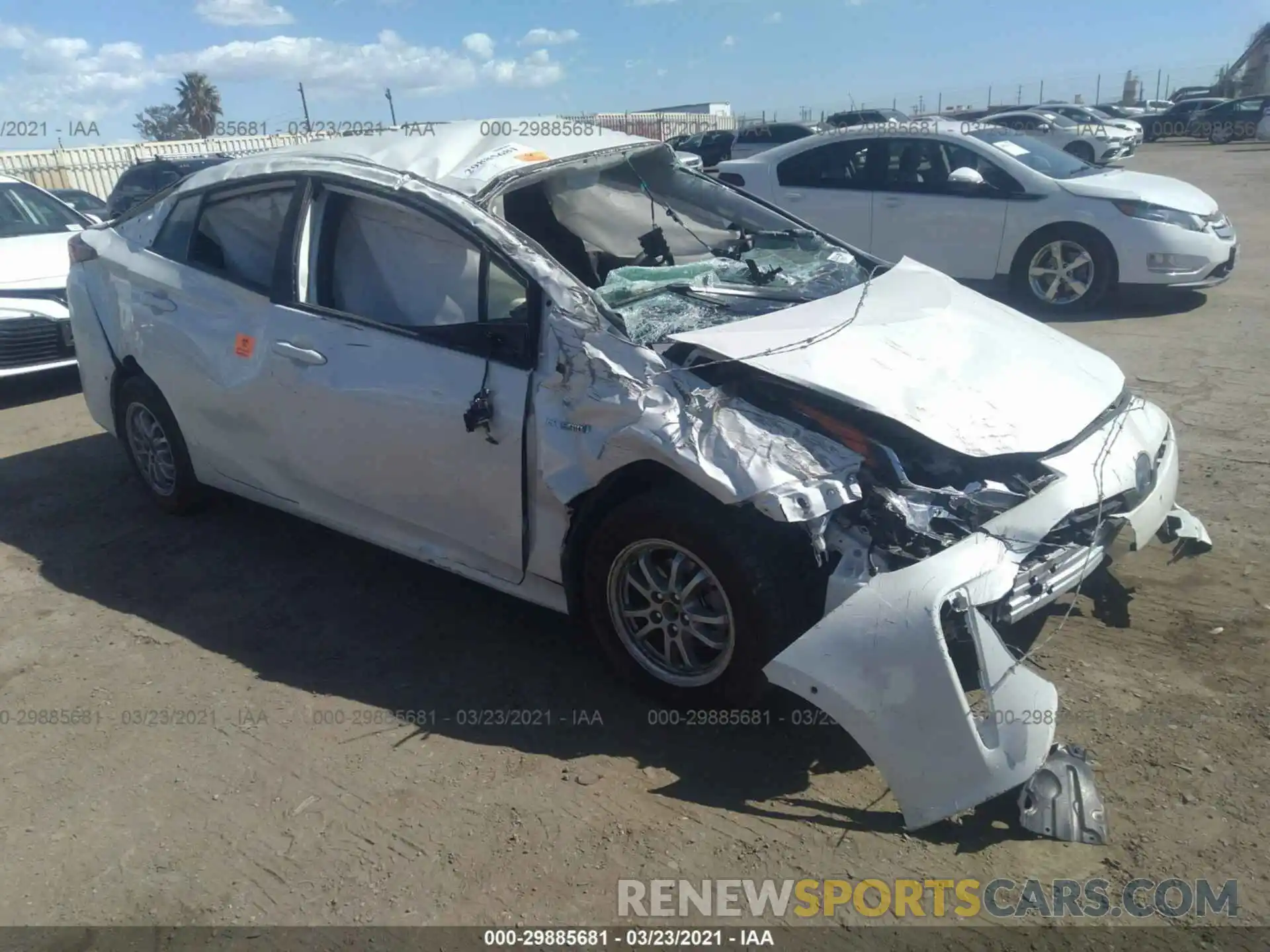 1 Photograph of a damaged car JTDKARFU1L3125144 TOYOTA PRIUS 2020