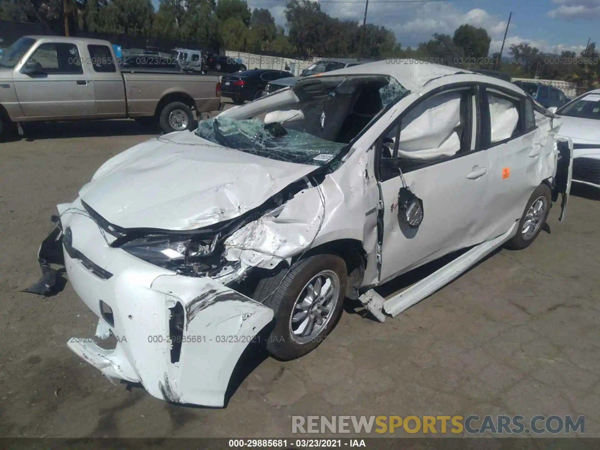 2 Photograph of a damaged car JTDKARFU1L3125144 TOYOTA PRIUS 2020