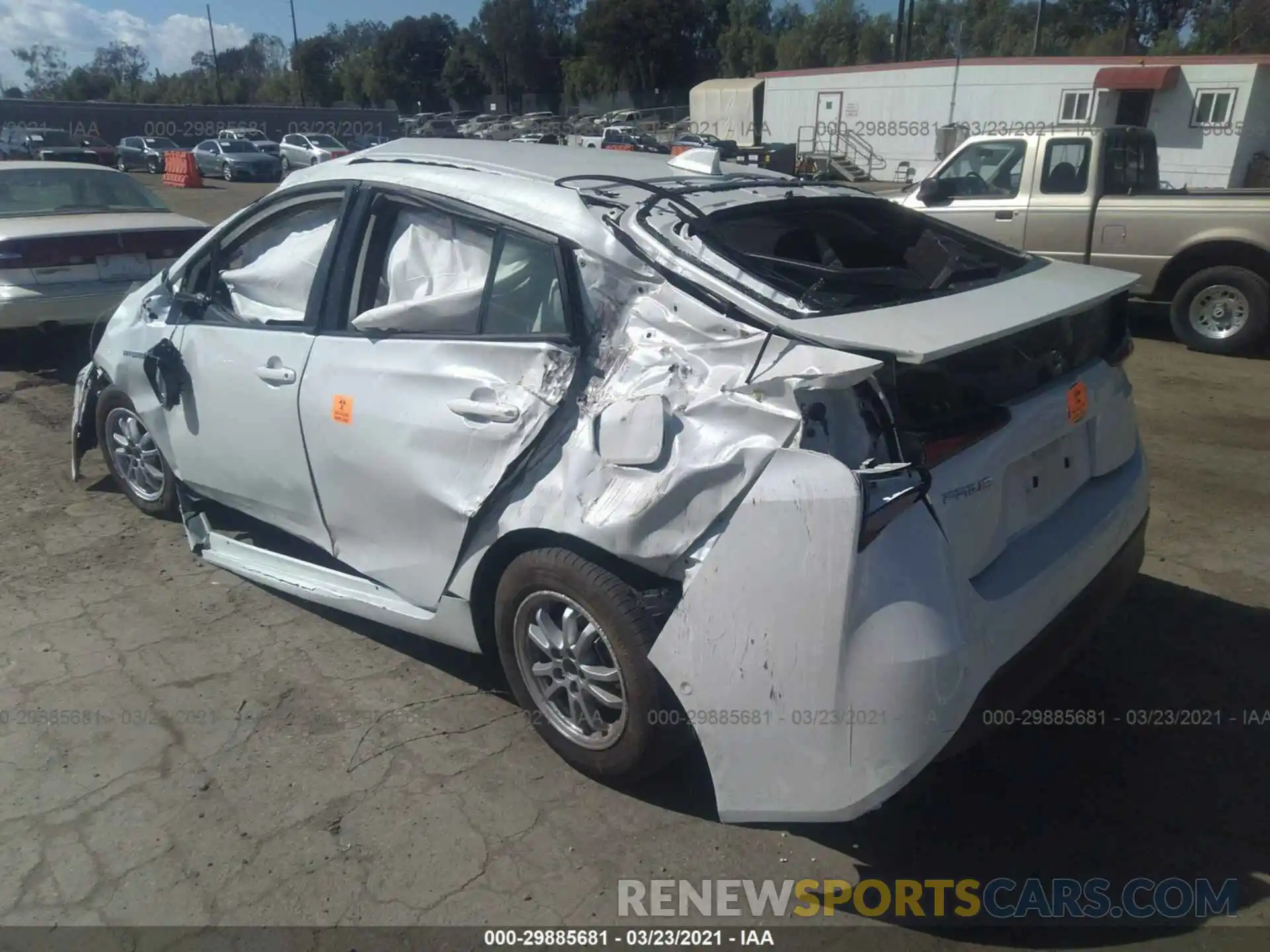 3 Photograph of a damaged car JTDKARFU1L3125144 TOYOTA PRIUS 2020