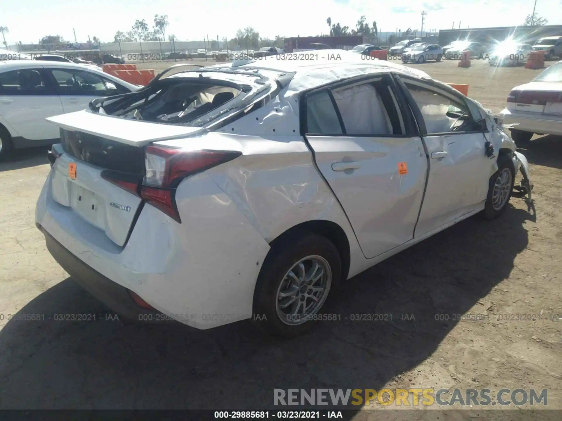 4 Photograph of a damaged car JTDKARFU1L3125144 TOYOTA PRIUS 2020