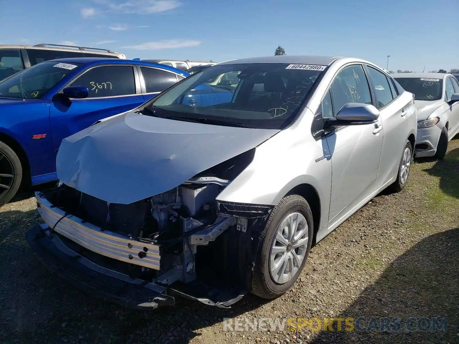 2 Photograph of a damaged car JTDKARFU2L3102777 TOYOTA PRIUS 2020