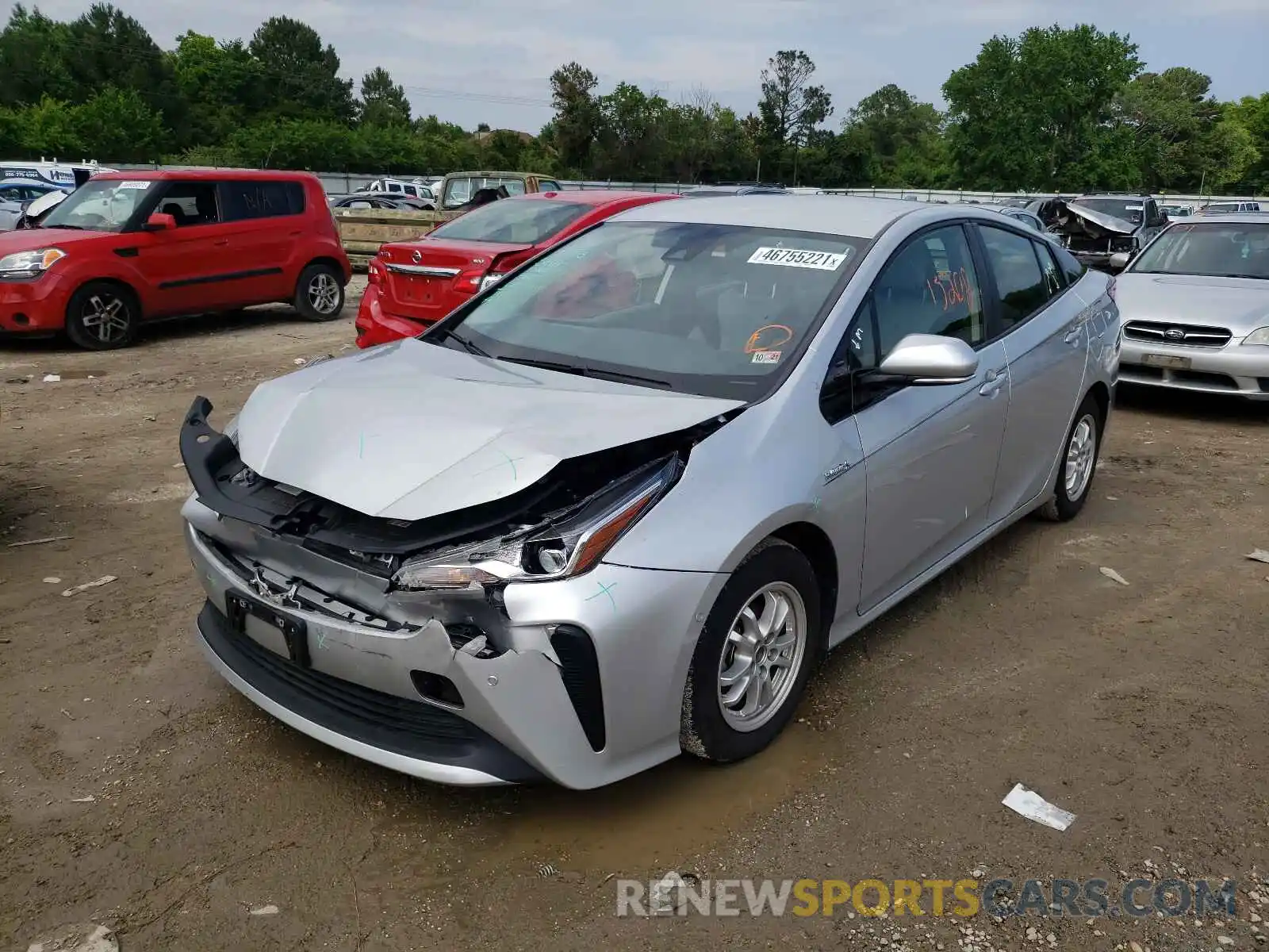 2 Photograph of a damaged car JTDKARFU2L3103556 TOYOTA PRIUS 2020