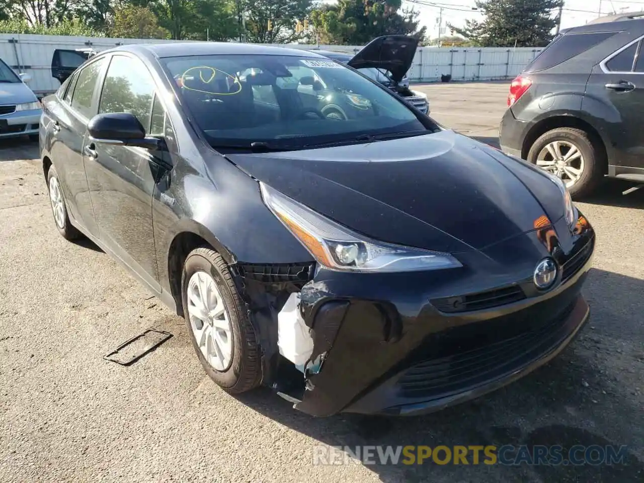 1 Photograph of a damaged car JTDKARFU2L3103833 TOYOTA PRIUS 2020