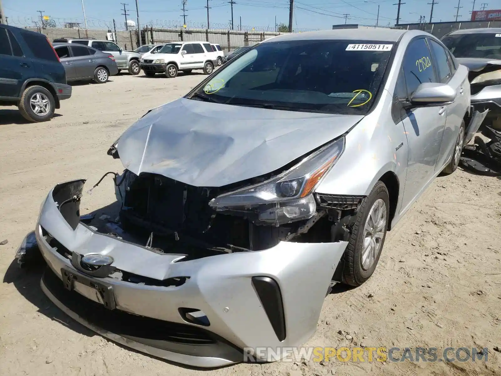 2 Photograph of a damaged car JTDKARFU2L3104075 TOYOTA PRIUS 2020