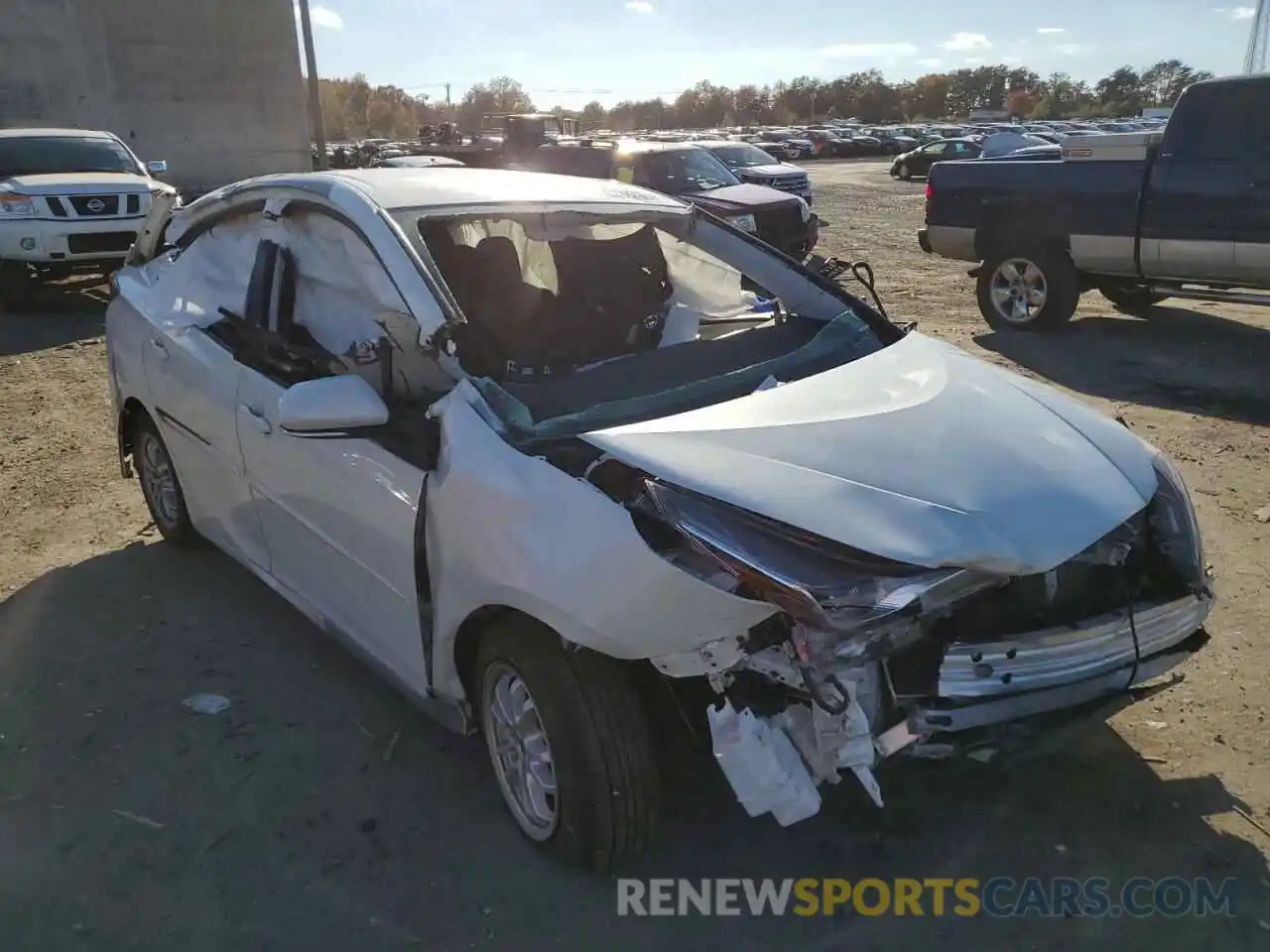 1 Photograph of a damaged car JTDKARFU2L3106392 TOYOTA PRIUS 2020