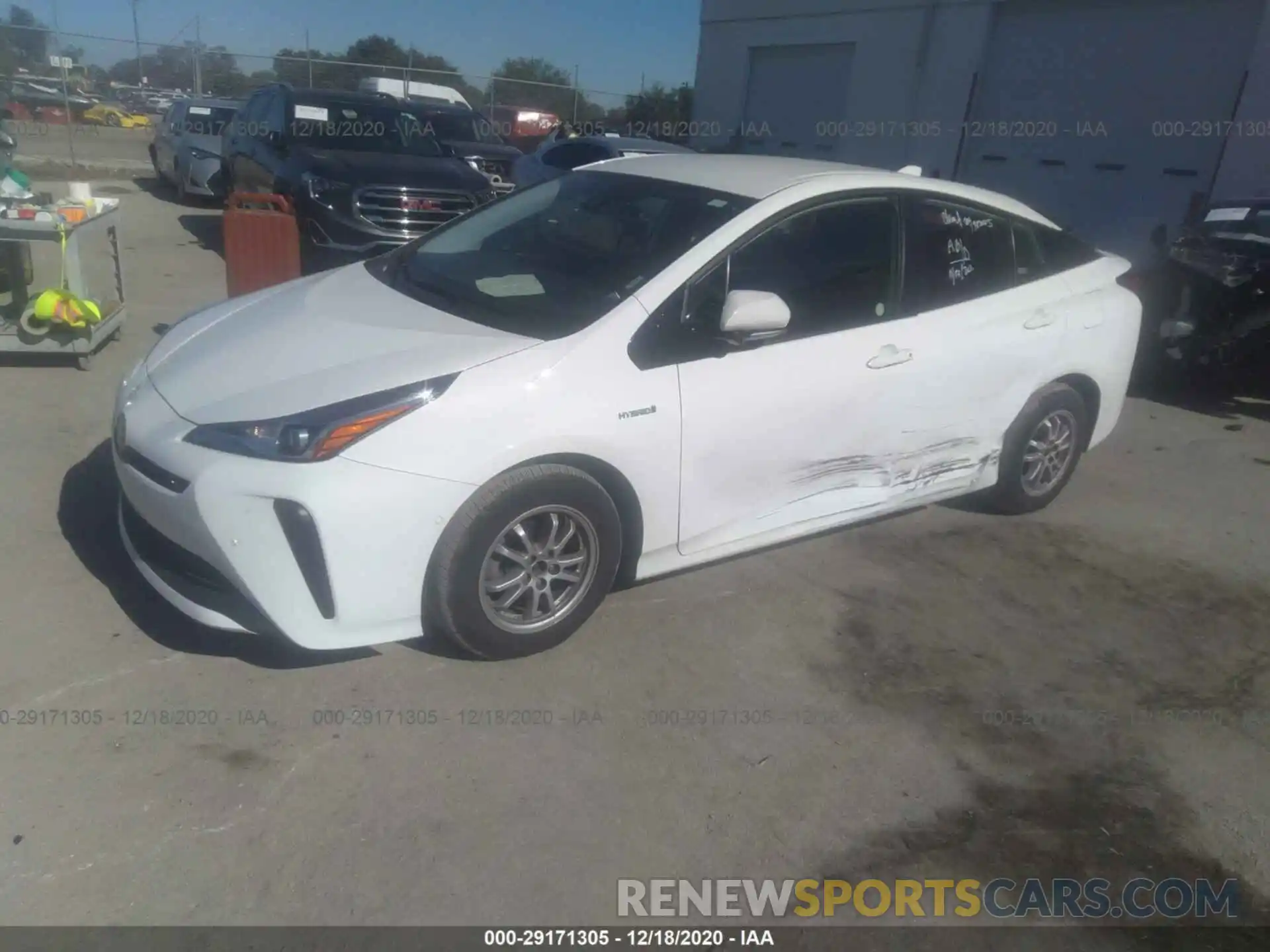 2 Photograph of a damaged car JTDKARFU2L3107624 TOYOTA PRIUS 2020