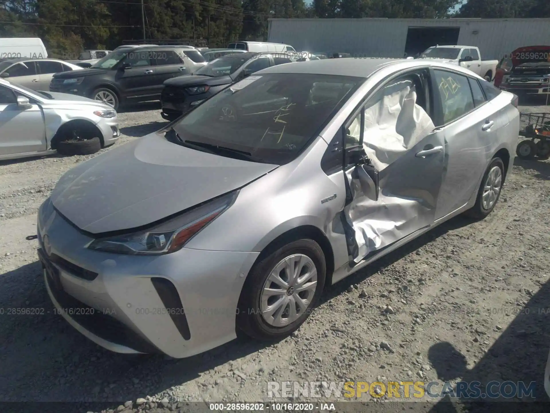 2 Photograph of a damaged car JTDKARFU2L3109695 TOYOTA PRIUS 2020