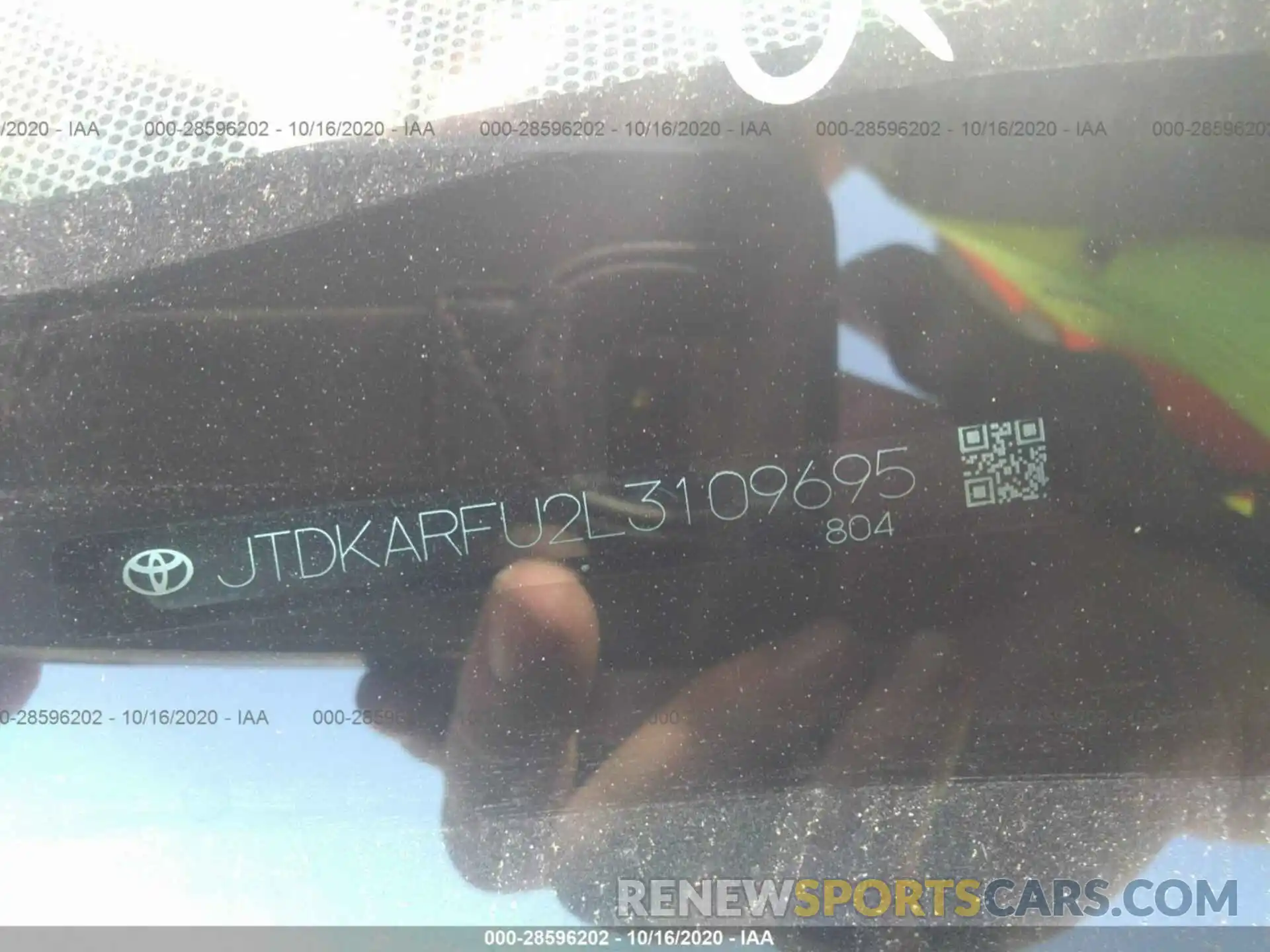 9 Photograph of a damaged car JTDKARFU2L3109695 TOYOTA PRIUS 2020