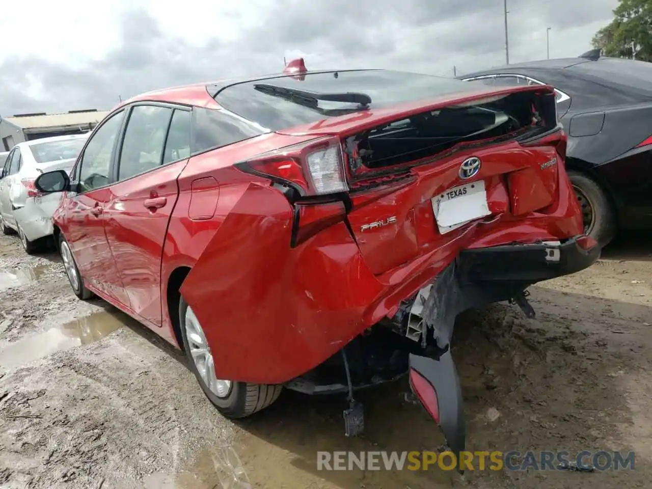 3 Photograph of a damaged car JTDKARFU2L3109888 TOYOTA PRIUS 2020