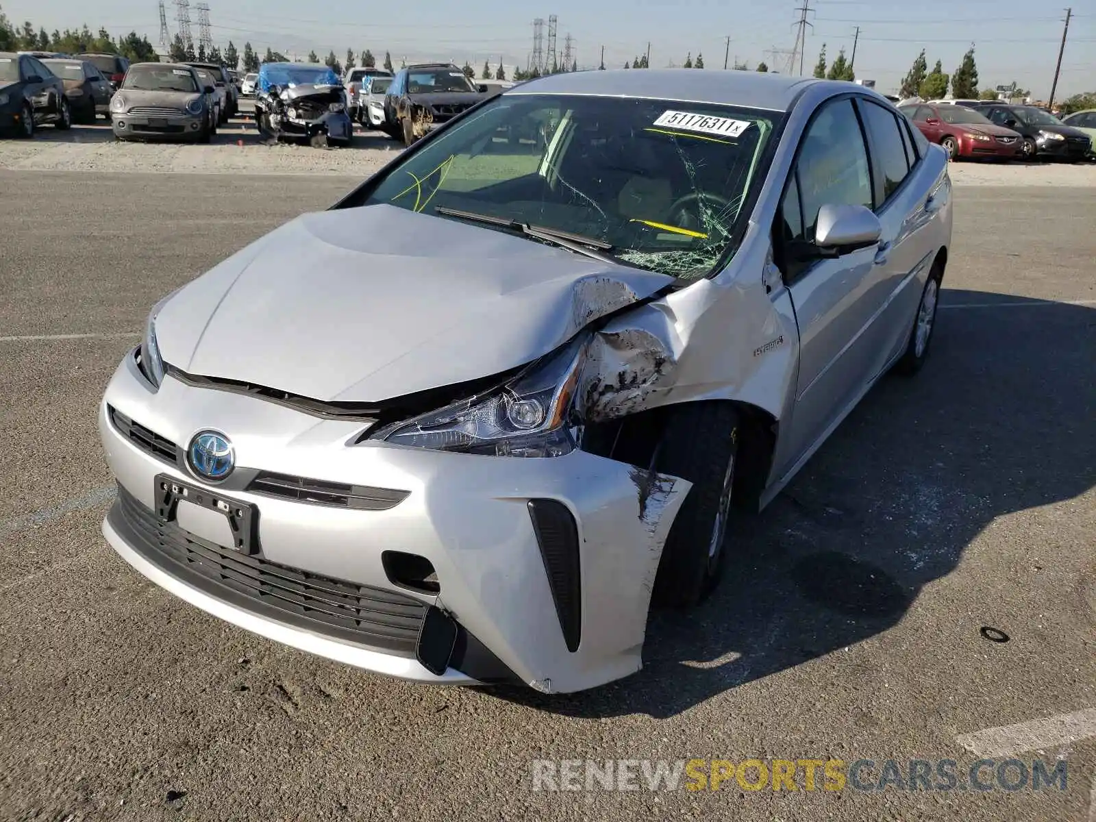 2 Photograph of a damaged car JTDKARFU2L3111348 TOYOTA PRIUS 2020