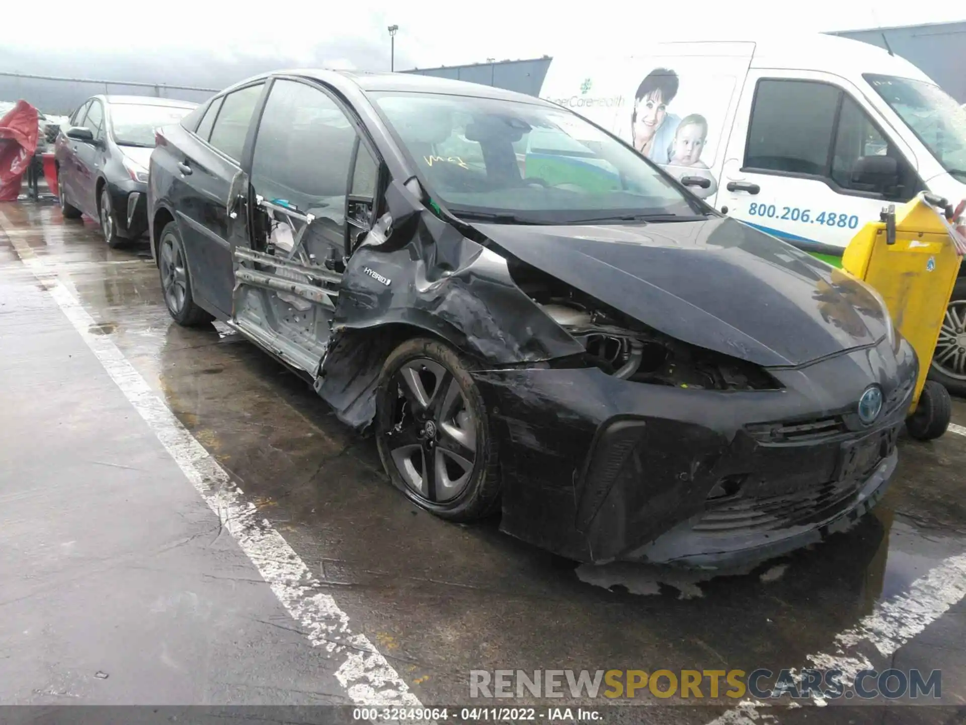 1 Photograph of a damaged car JTDKARFU2L3112077 TOYOTA PRIUS 2020