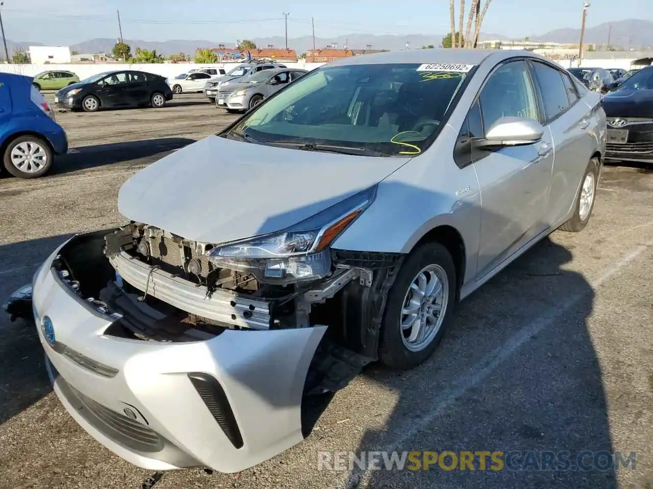 2 Photograph of a damaged car JTDKARFU2L3112452 TOYOTA PRIUS 2020