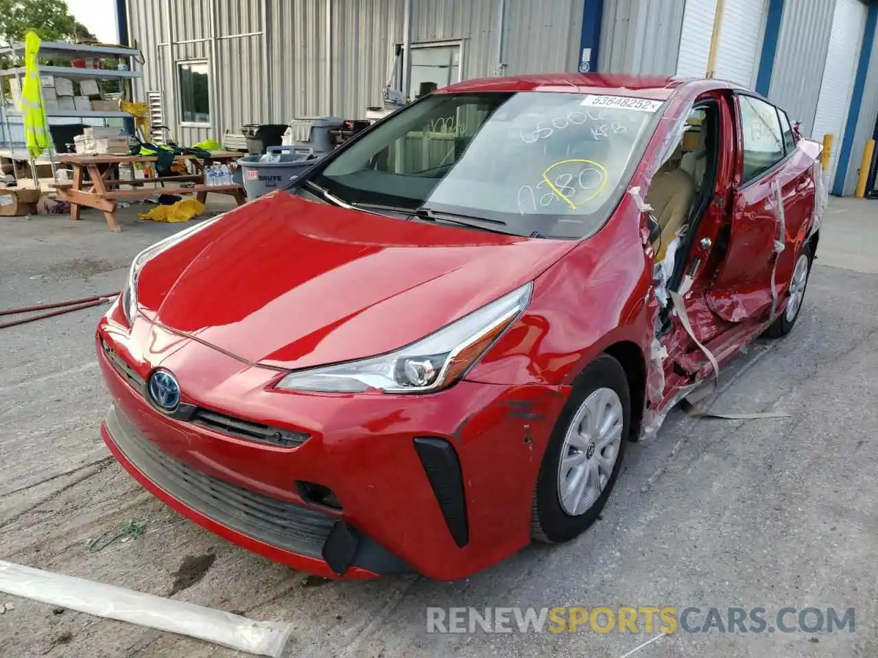 2 Photograph of a damaged car JTDKARFU2L3112788 TOYOTA PRIUS 2020