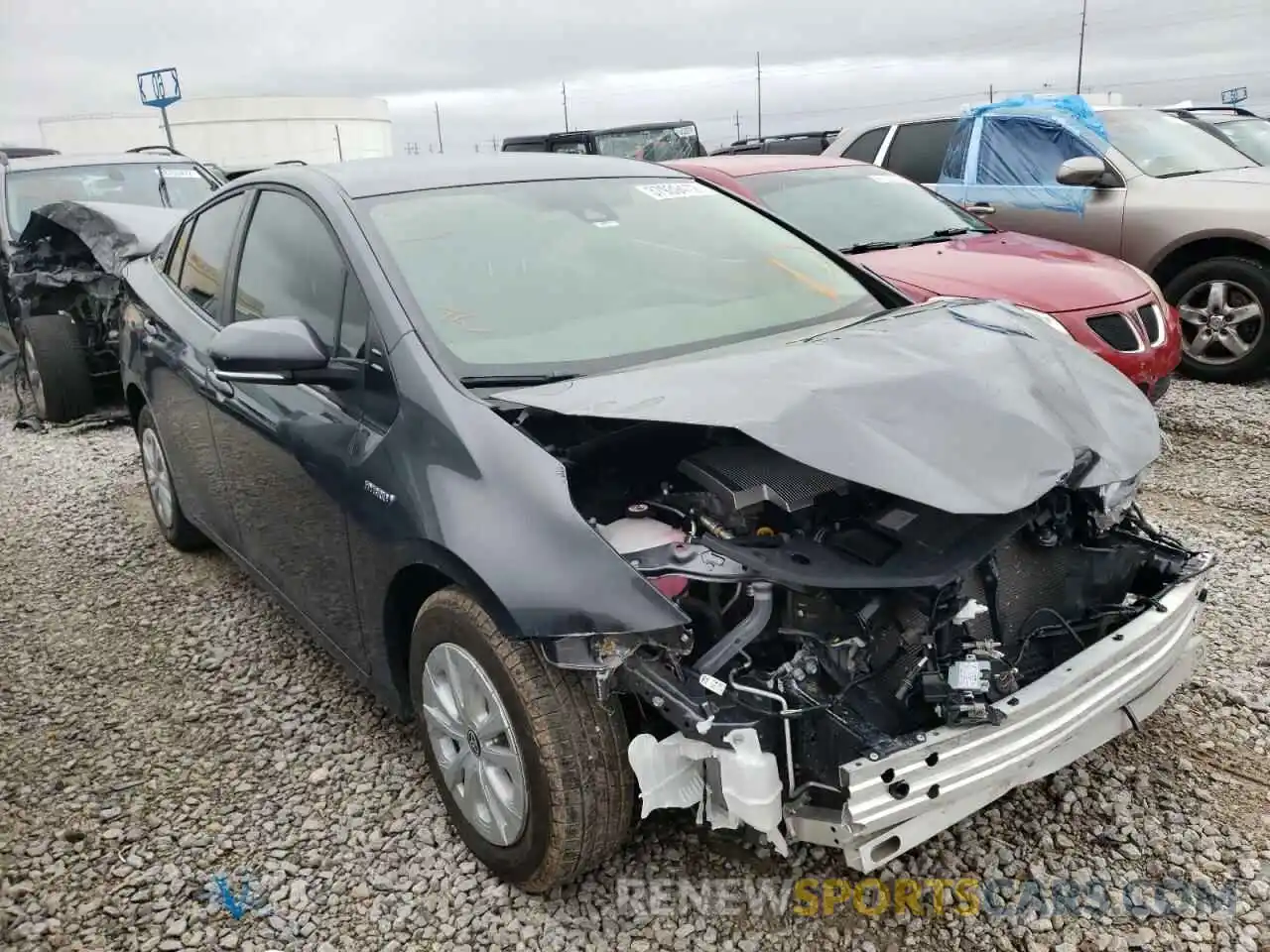 1 Photograph of a damaged car JTDKARFU2L3114105 TOYOTA PRIUS 2020