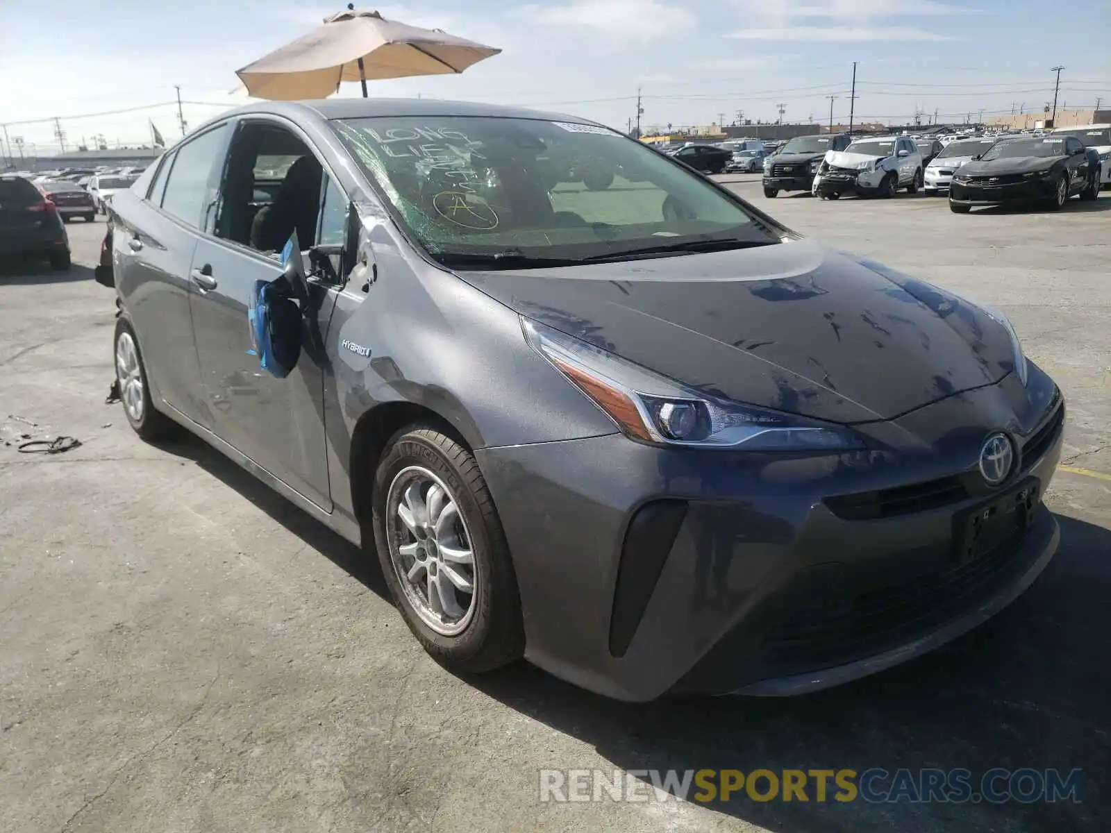 1 Photograph of a damaged car JTDKARFU2L3114203 TOYOTA PRIUS 2020