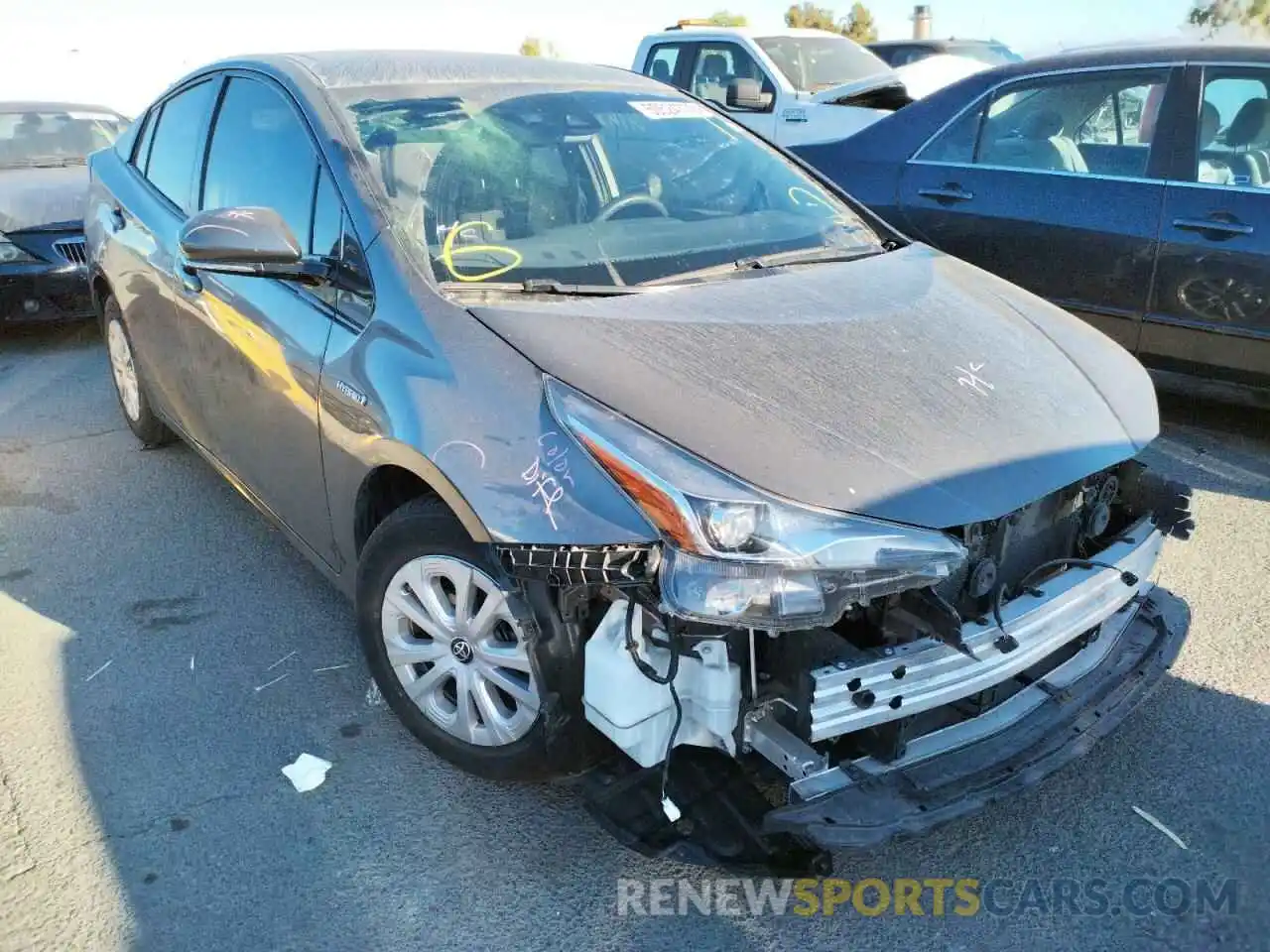 1 Photograph of a damaged car JTDKARFU2L3115948 TOYOTA PRIUS 2020