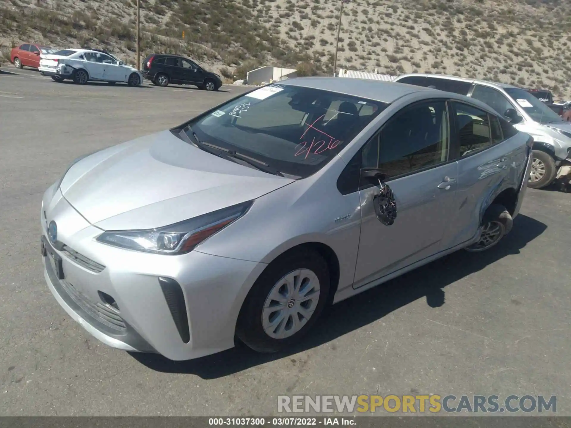 2 Photograph of a damaged car JTDKARFU2L3117828 TOYOTA PRIUS 2020