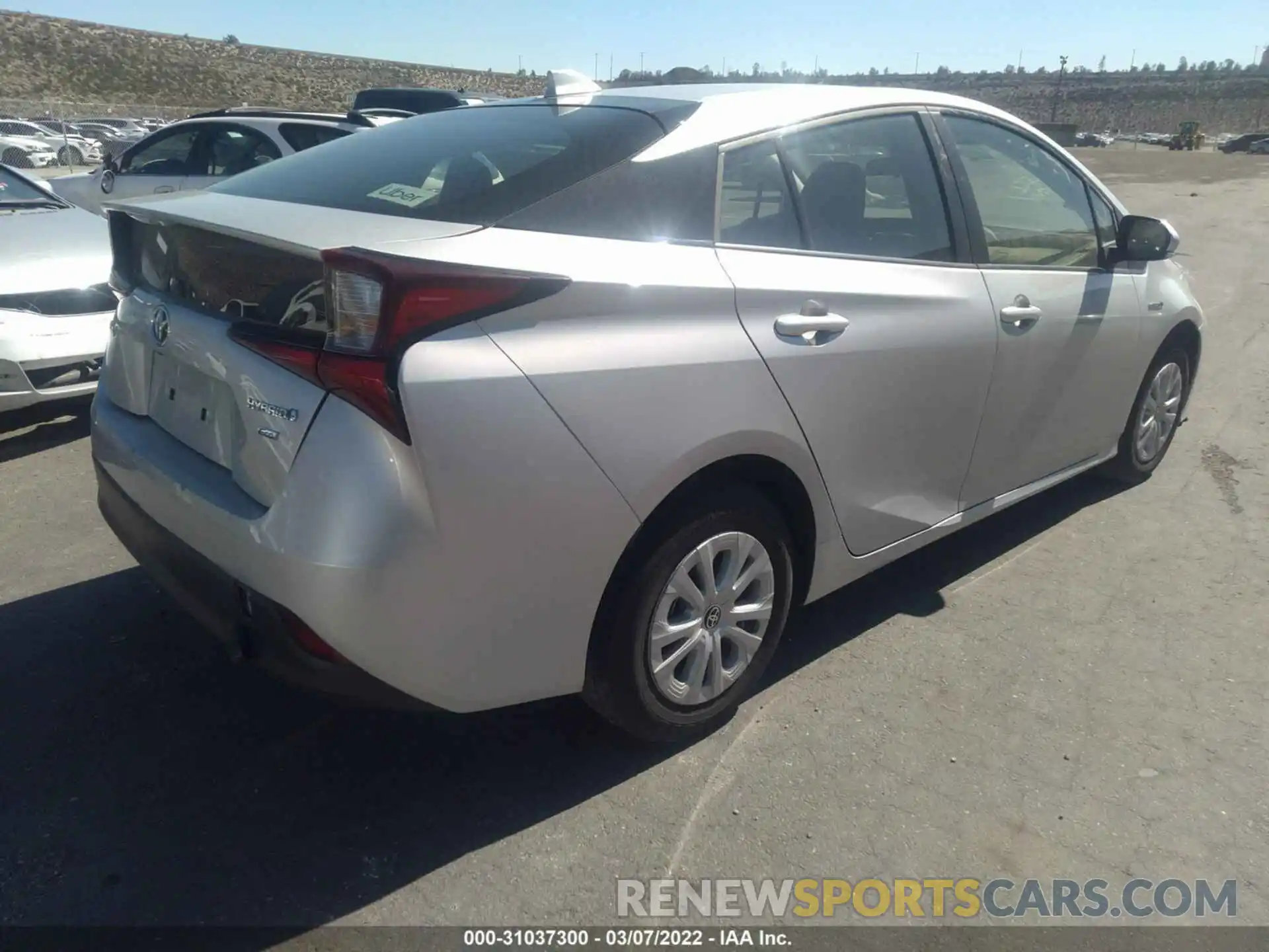 4 Photograph of a damaged car JTDKARFU2L3117828 TOYOTA PRIUS 2020