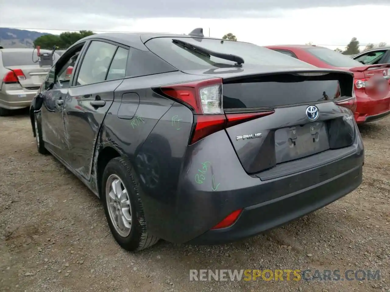 3 Photograph of a damaged car JTDKARFU2L3118106 TOYOTA PRIUS 2020