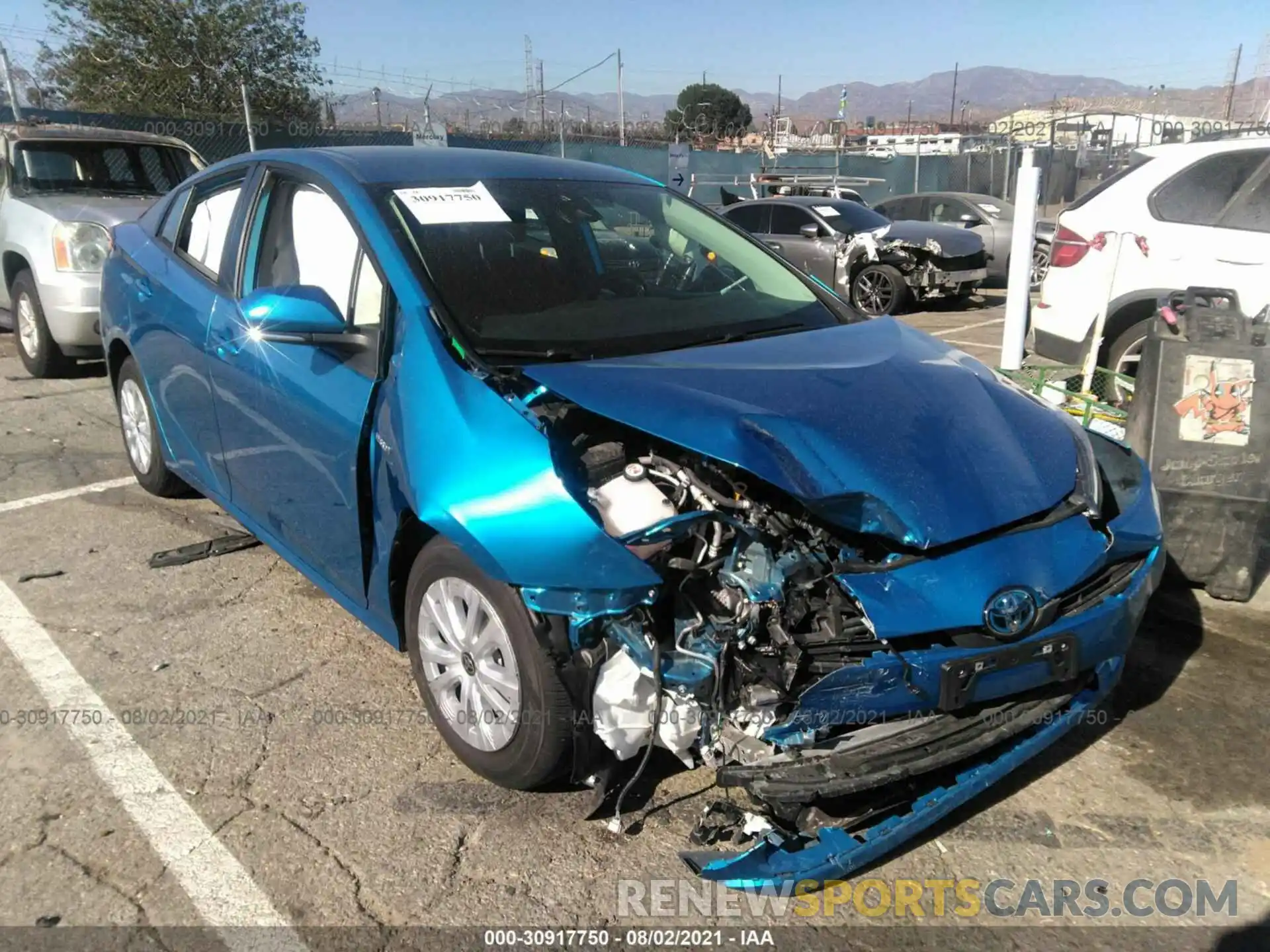 1 Photograph of a damaged car JTDKARFU2L3118347 TOYOTA PRIUS 2020