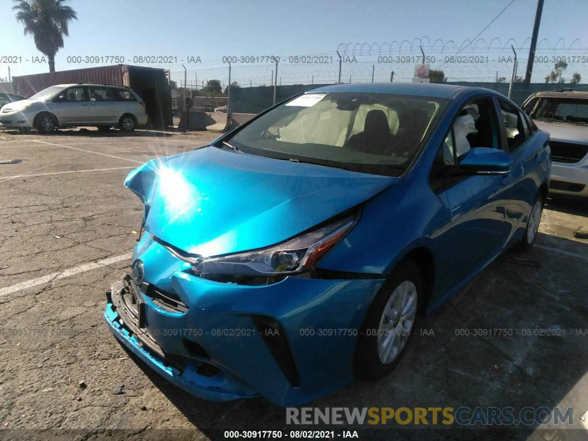 2 Photograph of a damaged car JTDKARFU2L3118347 TOYOTA PRIUS 2020