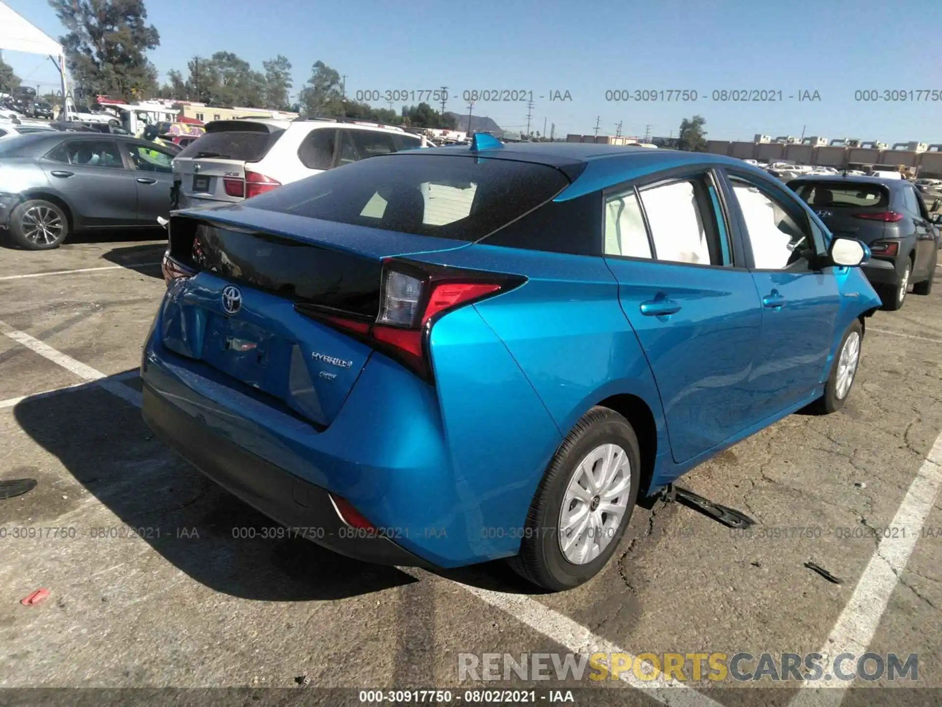 4 Photograph of a damaged car JTDKARFU2L3118347 TOYOTA PRIUS 2020