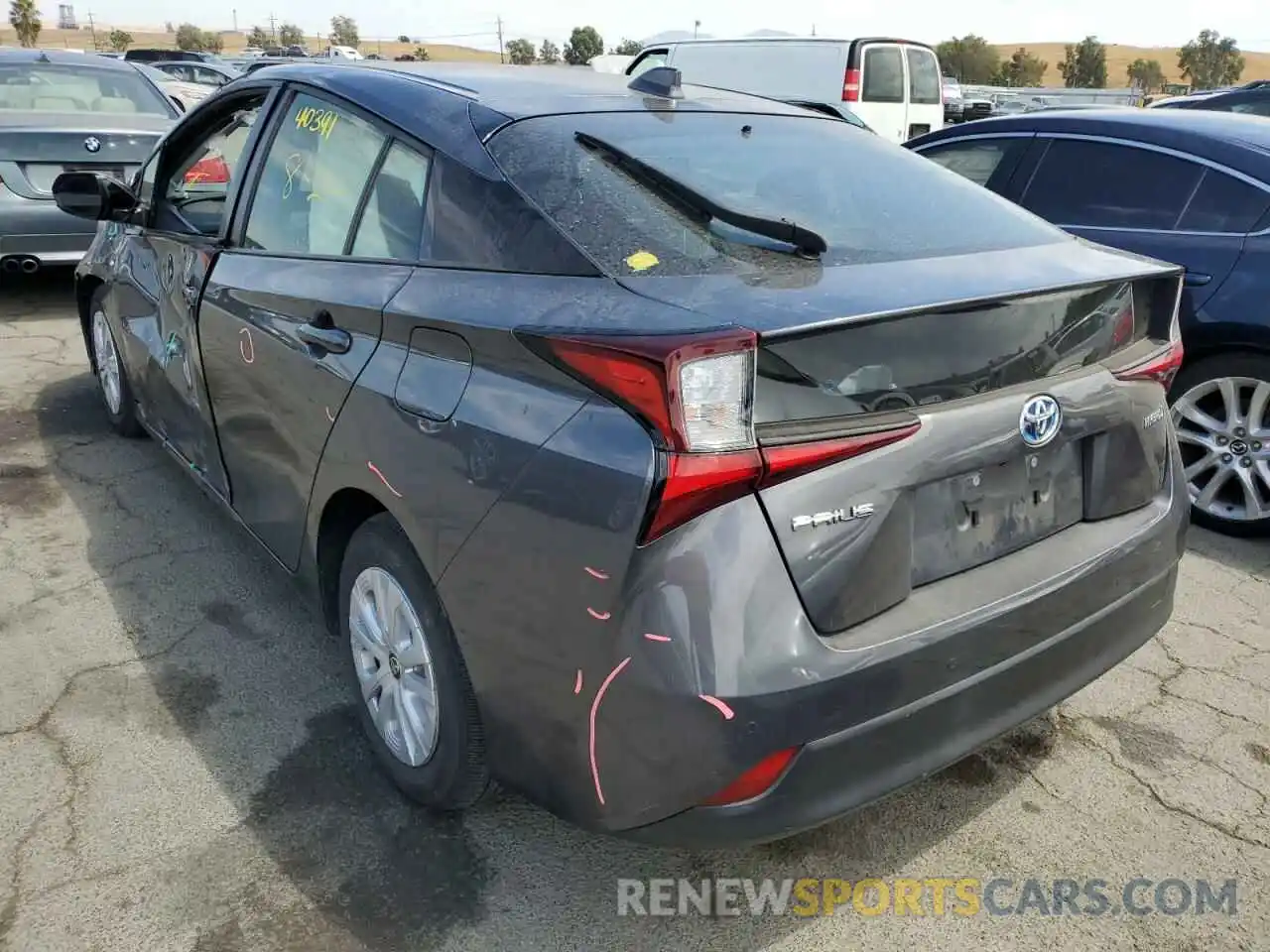 3 Photograph of a damaged car JTDKARFU2L3120891 TOYOTA PRIUS 2020