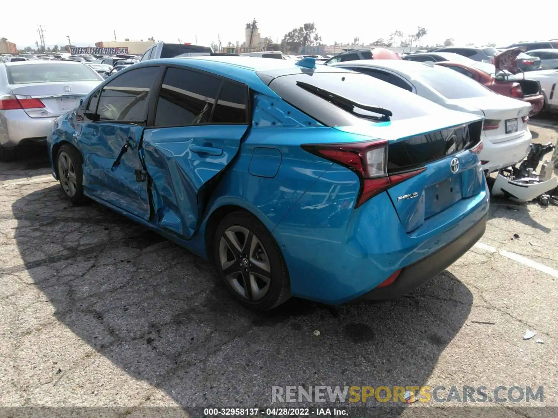 3 Photograph of a damaged car JTDKARFU2L3123242 TOYOTA PRIUS 2020