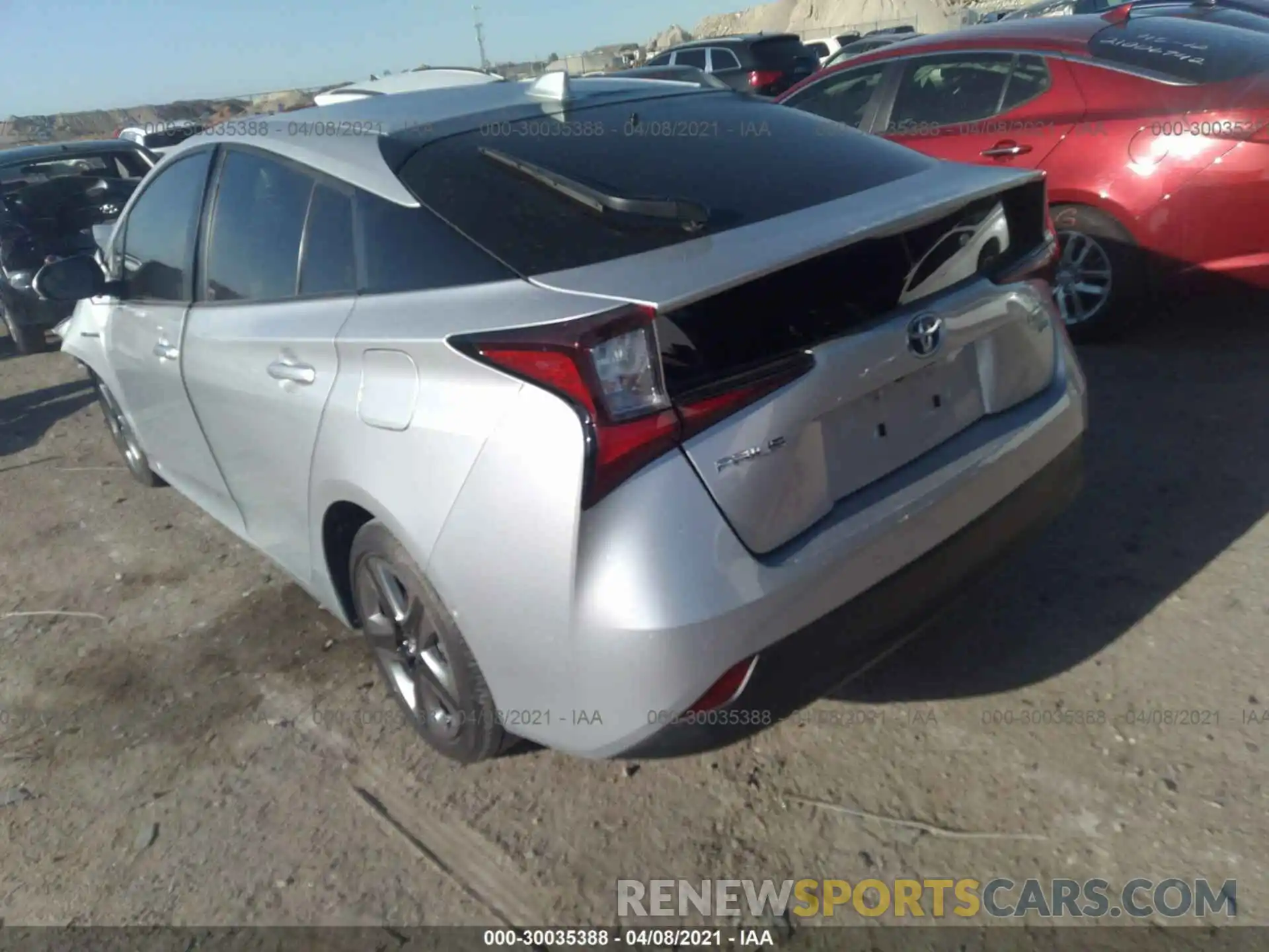 3 Photograph of a damaged car JTDKARFU2L3123306 TOYOTA PRIUS 2020