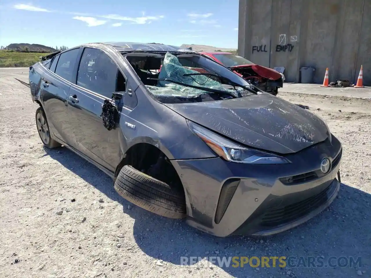 1 Photograph of a damaged car JTDKARFU2L3125086 TOYOTA PRIUS 2020