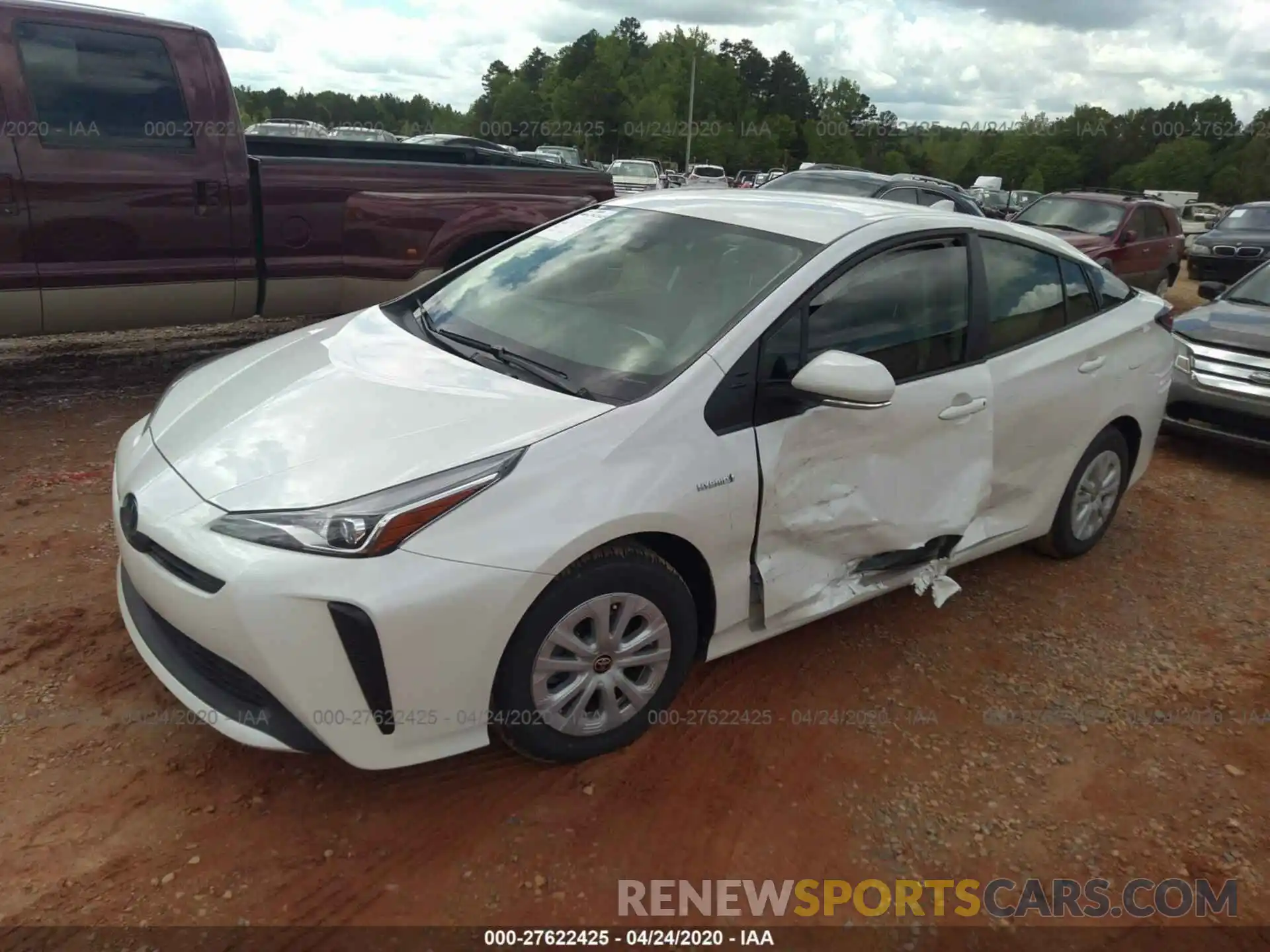 2 Photograph of a damaged car JTDKARFU3L3102903 TOYOTA PRIUS 2020